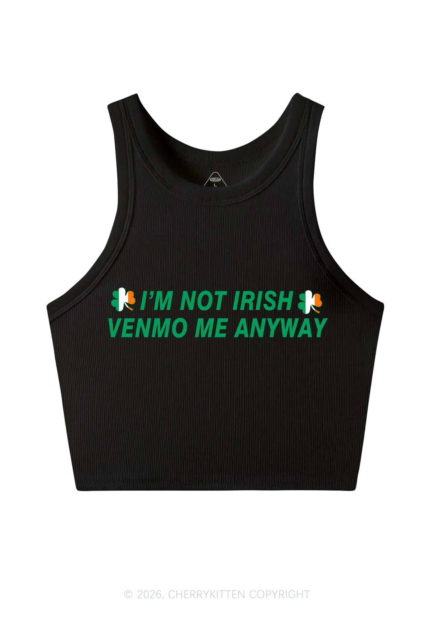 Im Not Irish Anyway St Patricks Y2K Crop Tank Top Cherrykitten - Image 4