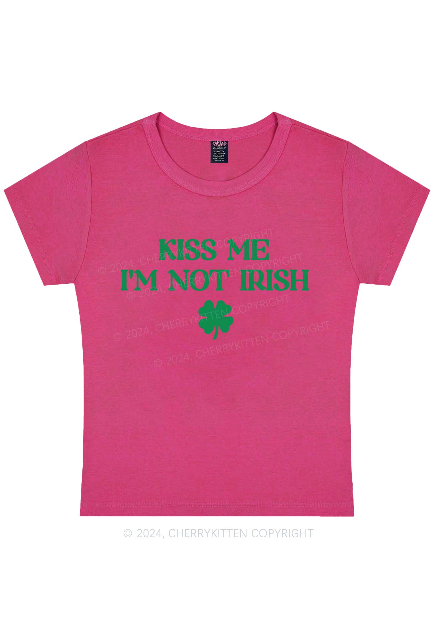 Im Not Irish St Patricks Y2K Baby Tee Cherrykitten - Image 10