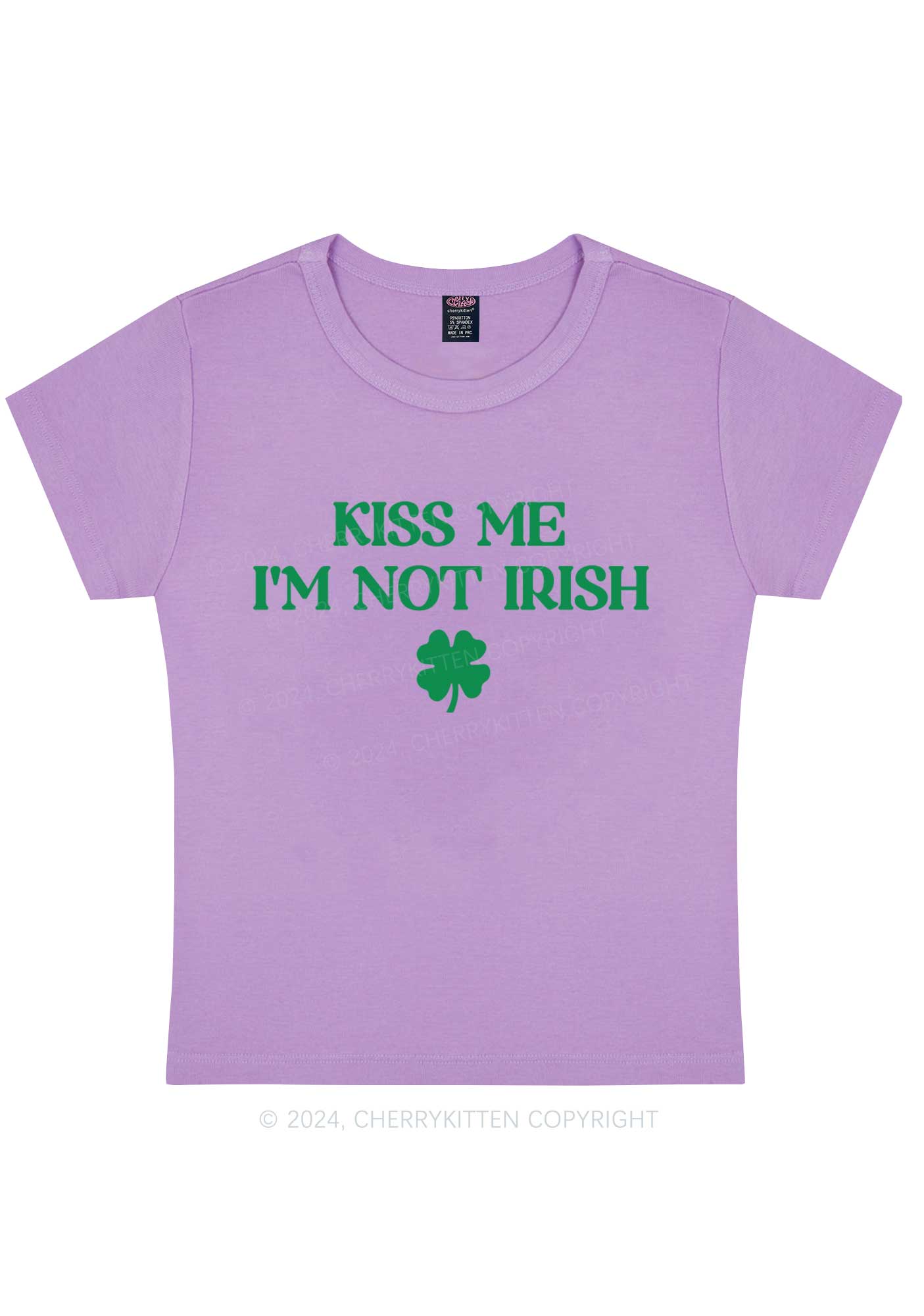 Im Not Irish St Patricks Y2K Baby Tee Cherrykitten - Image 12