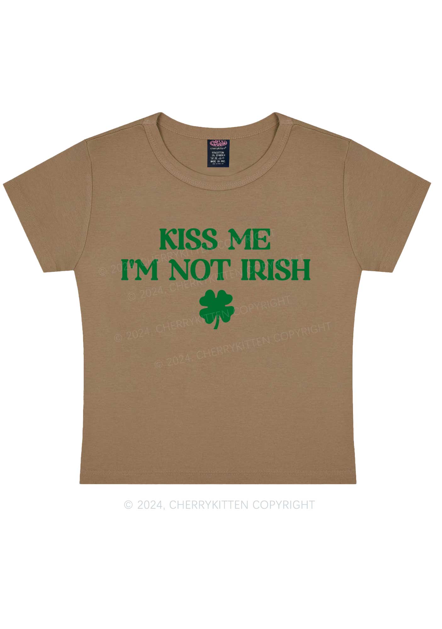 Im Not Irish St Patricks Y2K Baby Tee Cherrykitten - Image 13