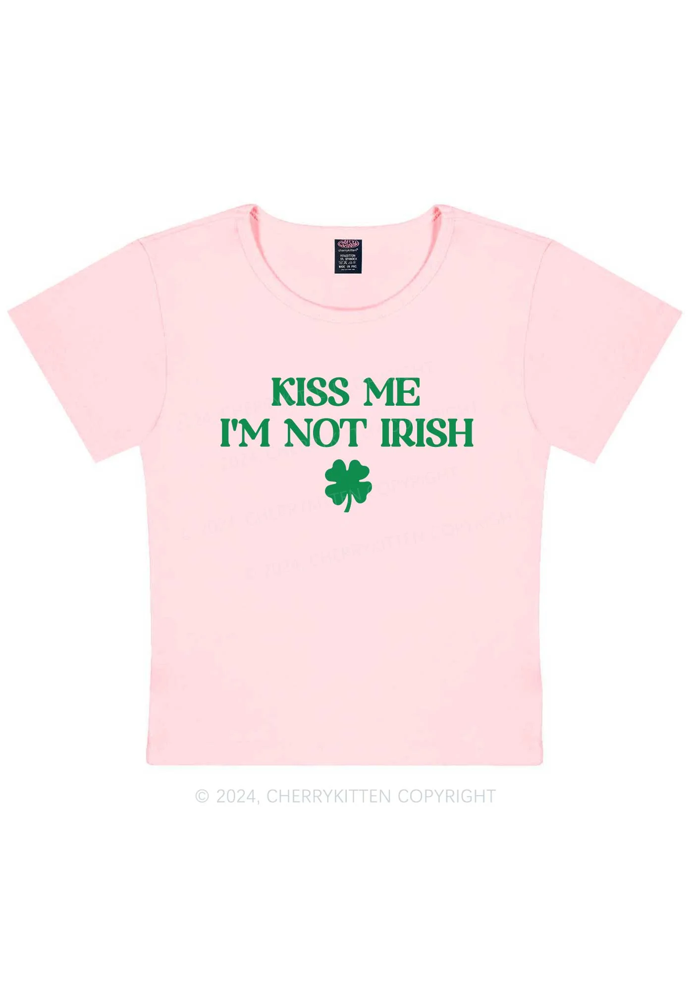 Im Not Irish St Patricks Y2K Baby Tee Cherrykitten - Image 9