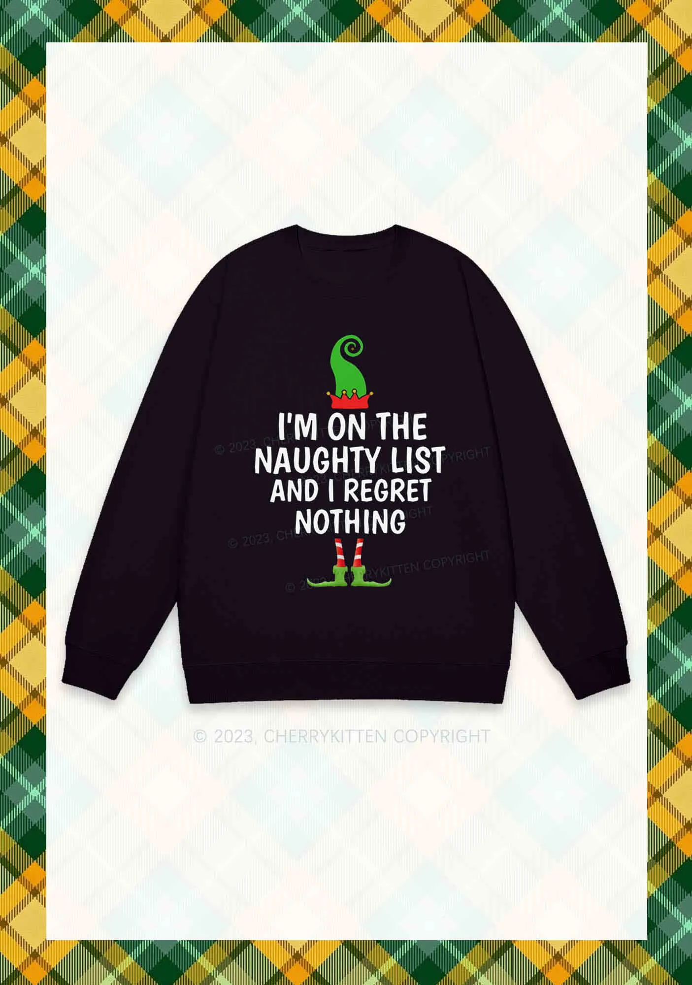 I'm On The Naughty List Christmas Y2K Sweatshirt Cherrykitten - Image 3