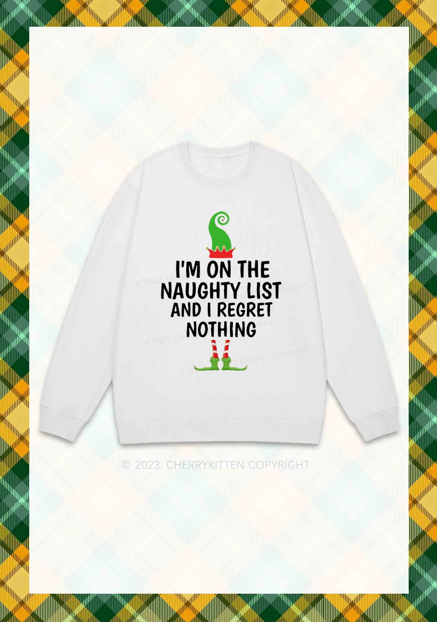 I'm On The Naughty List Christmas Y2K Sweatshirt Cherrykitten - Image 4
