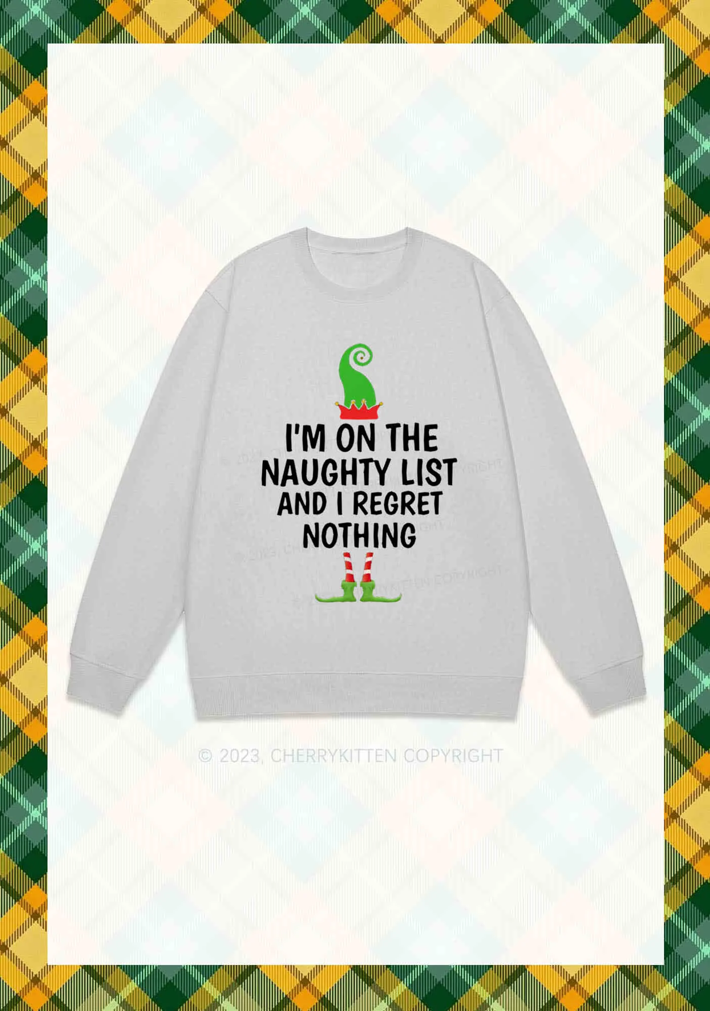 I'm On The Naughty List Christmas Y2K Sweatshirt Cherrykitten - Image 5
