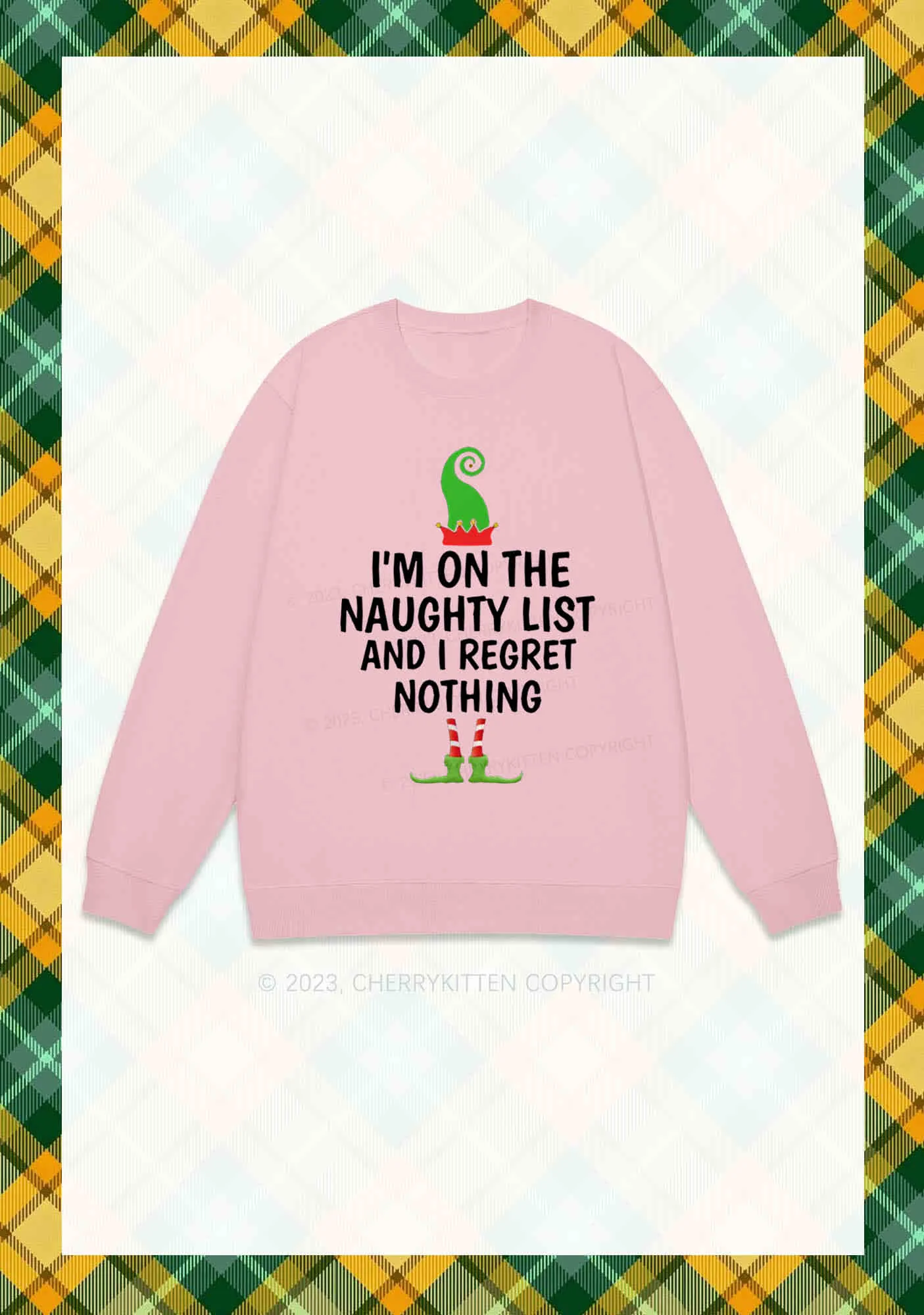 I'm On The Naughty List Christmas Y2K Sweatshirt Cherrykitten - Image 6