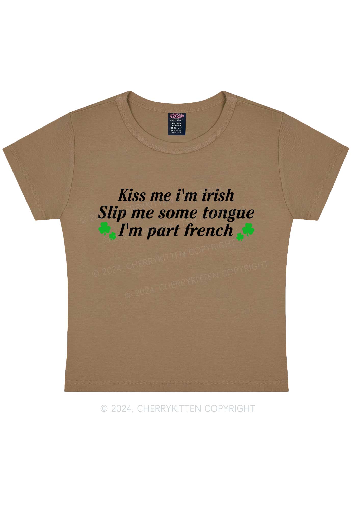 Im Part French St Patricks Y2K Baby Tee Cherrykitten - Image 11