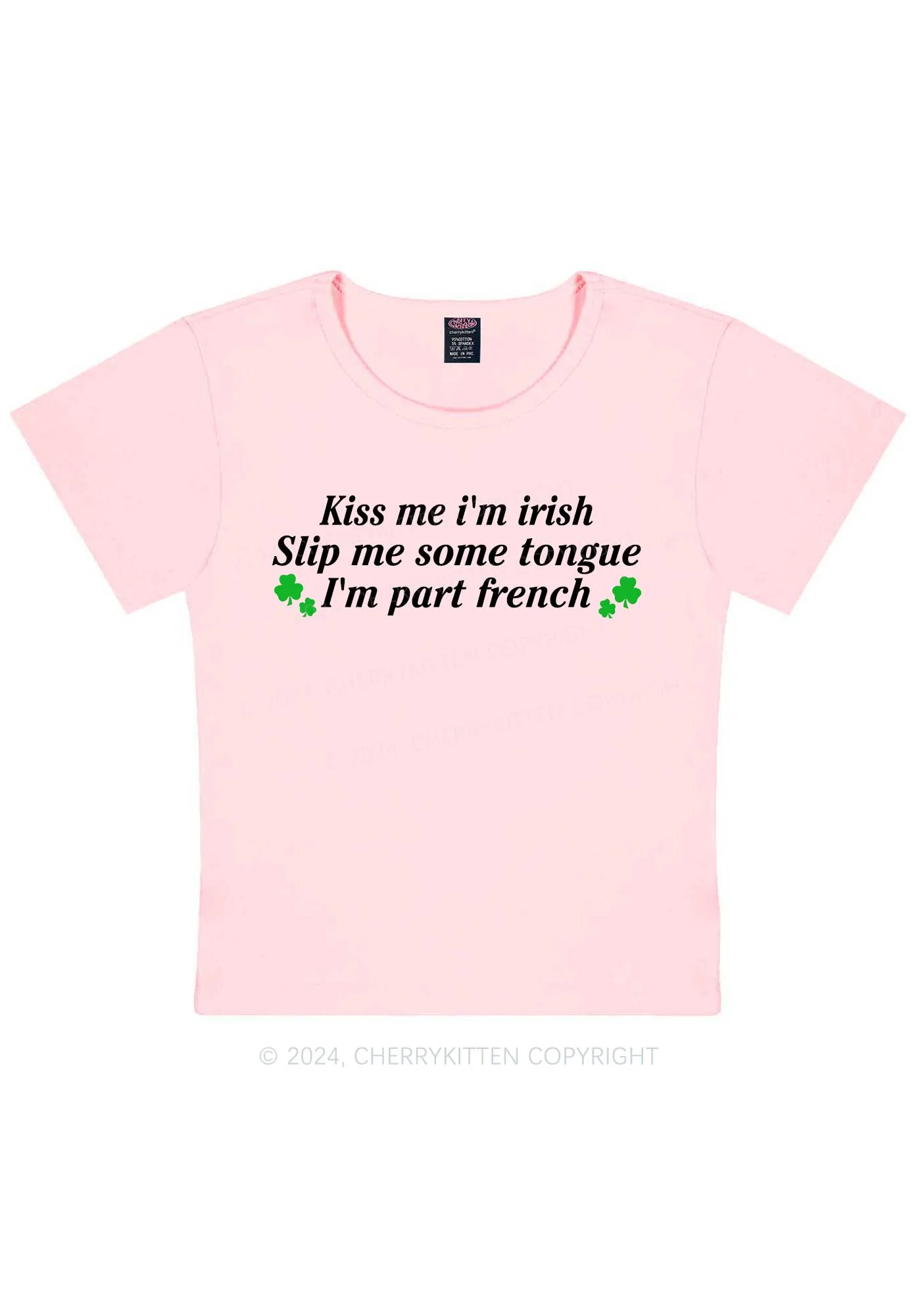 Im Part French St Patricks Y2K Baby Tee Cherrykitten - Image 12