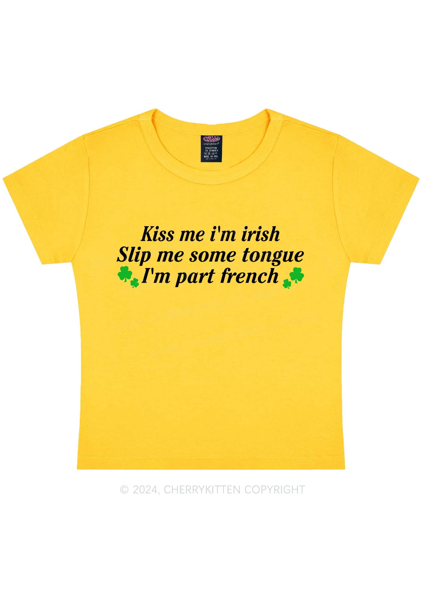 Im Part French St Patricks Y2K Baby Tee Cherrykitten - Image 6