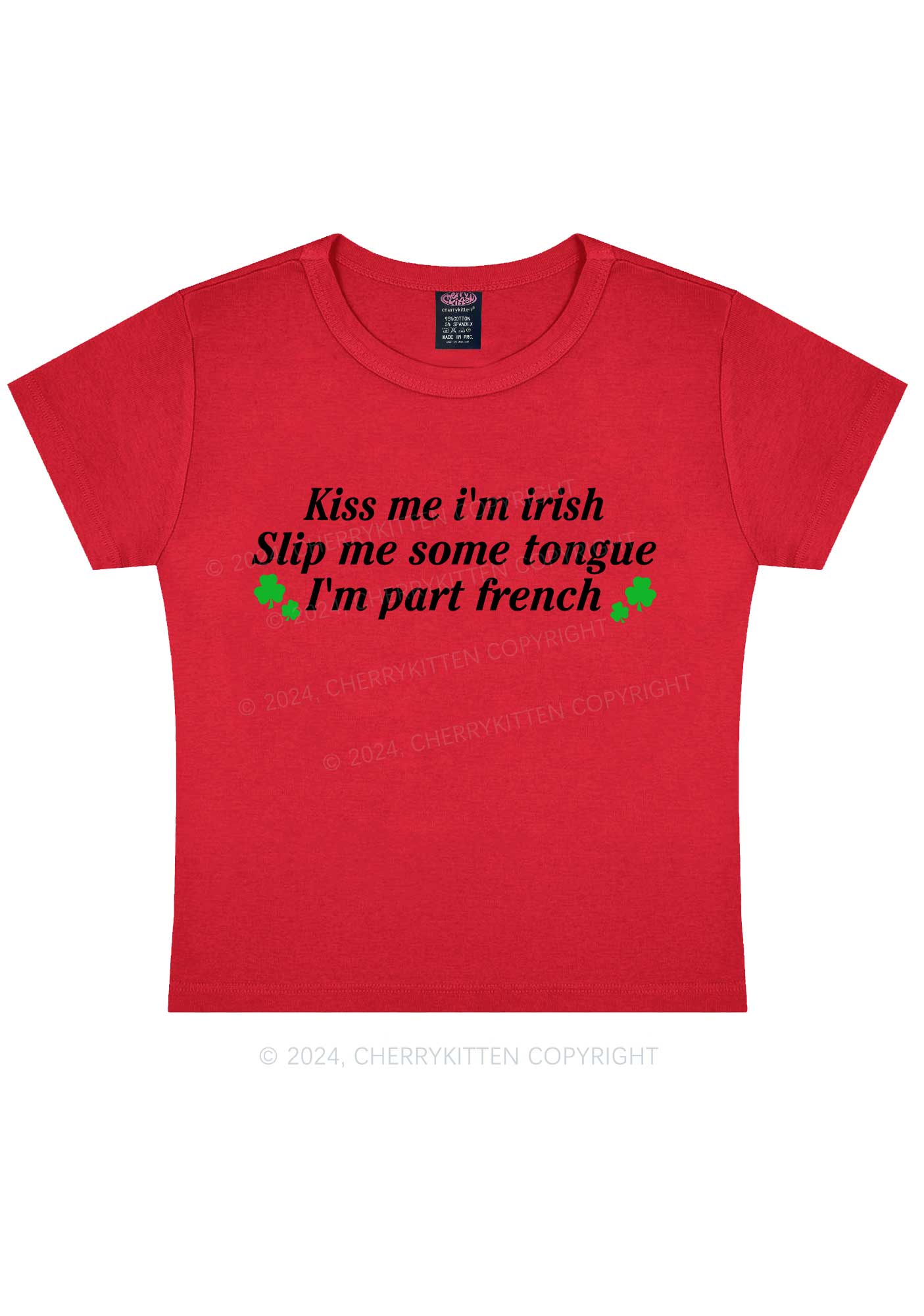 Im Part French St Patricks Y2K Baby Tee Cherrykitten - Image 7