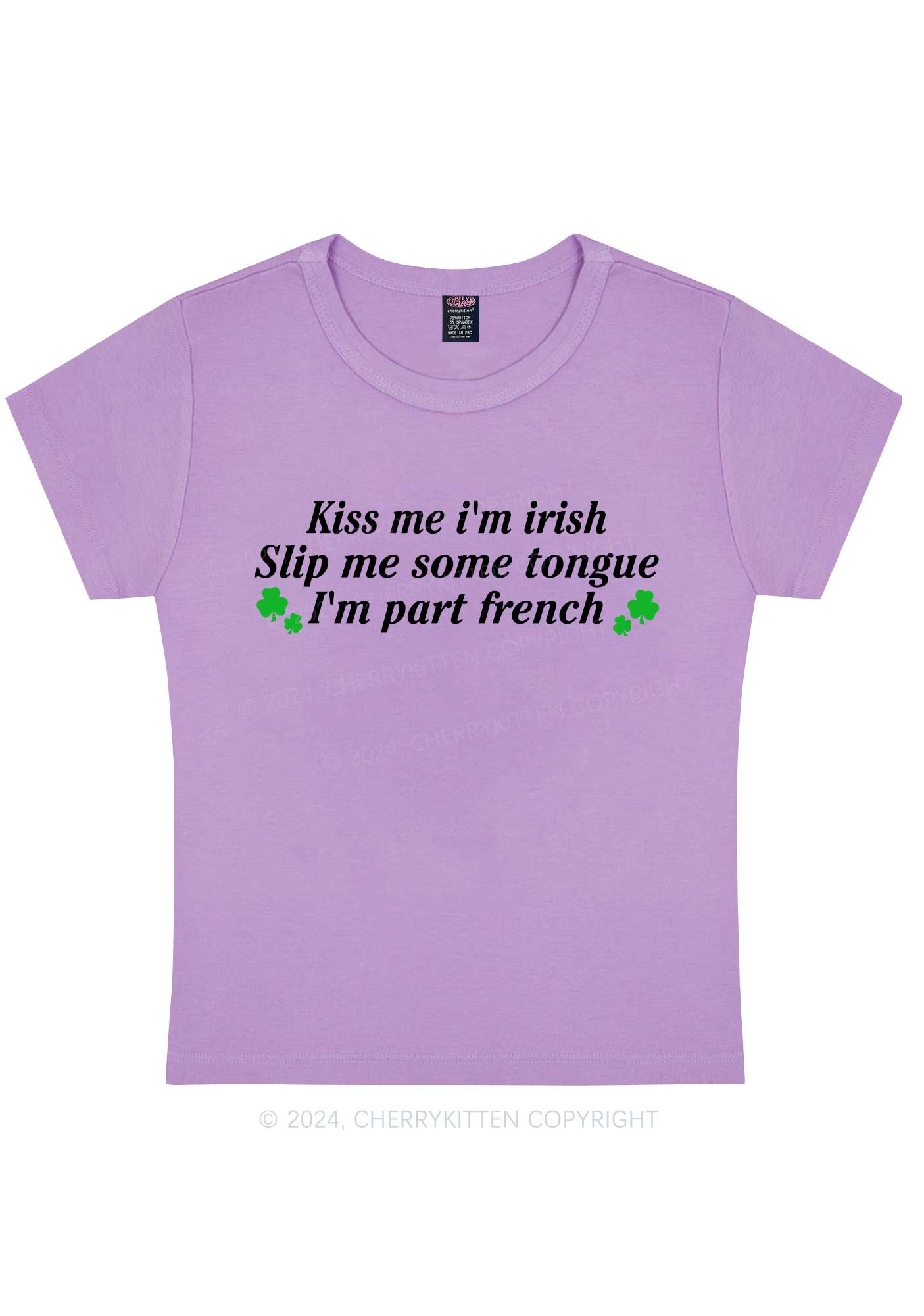 Im Part French St Patricks Y2K Baby Tee Cherrykitten - Image 8