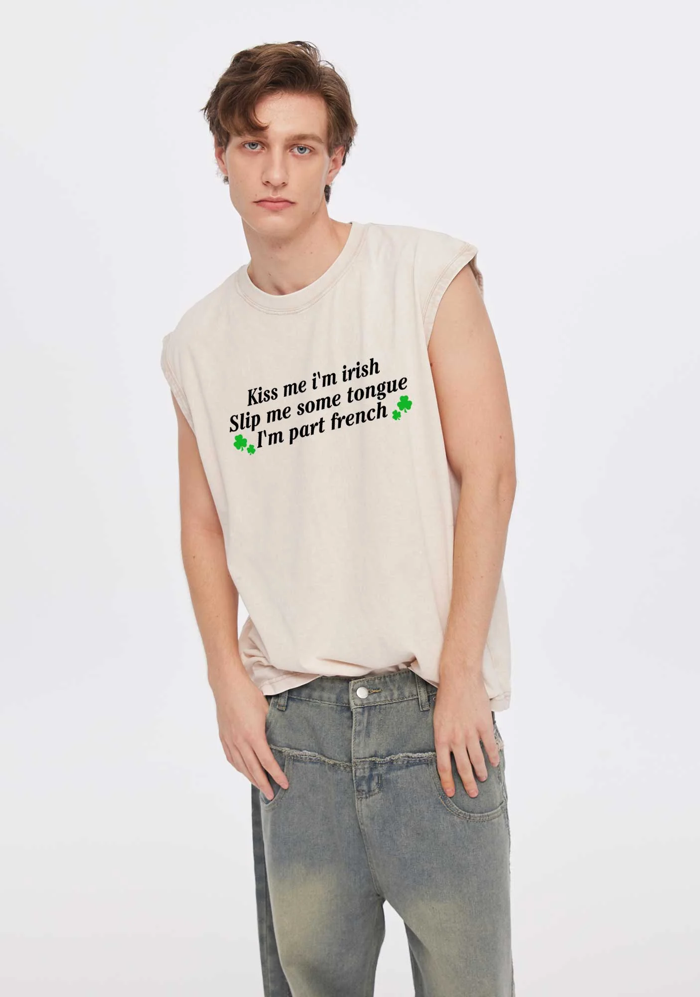 Im Part French St Patricks Y2K Washed Tank Cherrykitten - Image 3