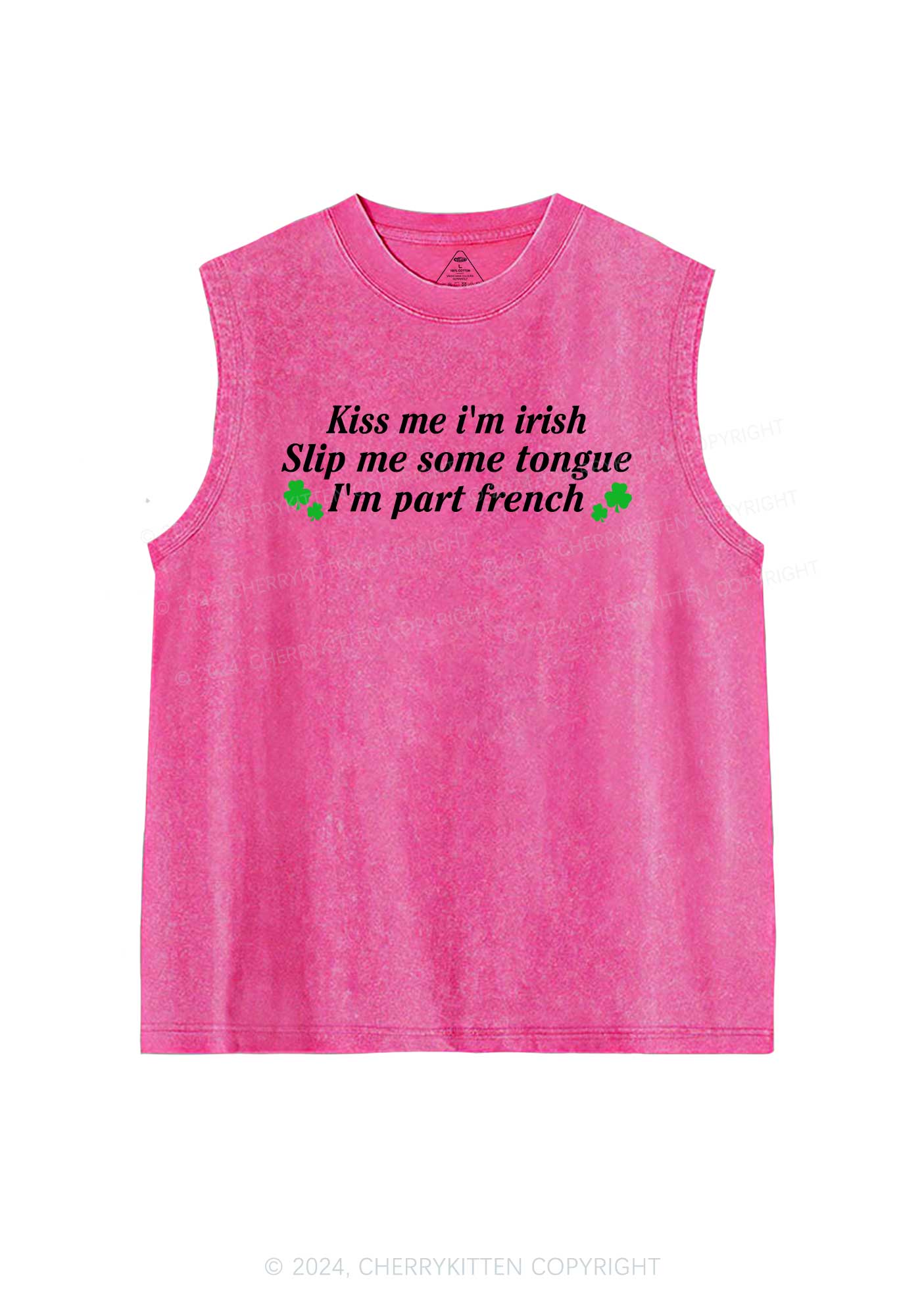 Im Part French St Patricks Y2K Washed Tank Cherrykitten - Image 5