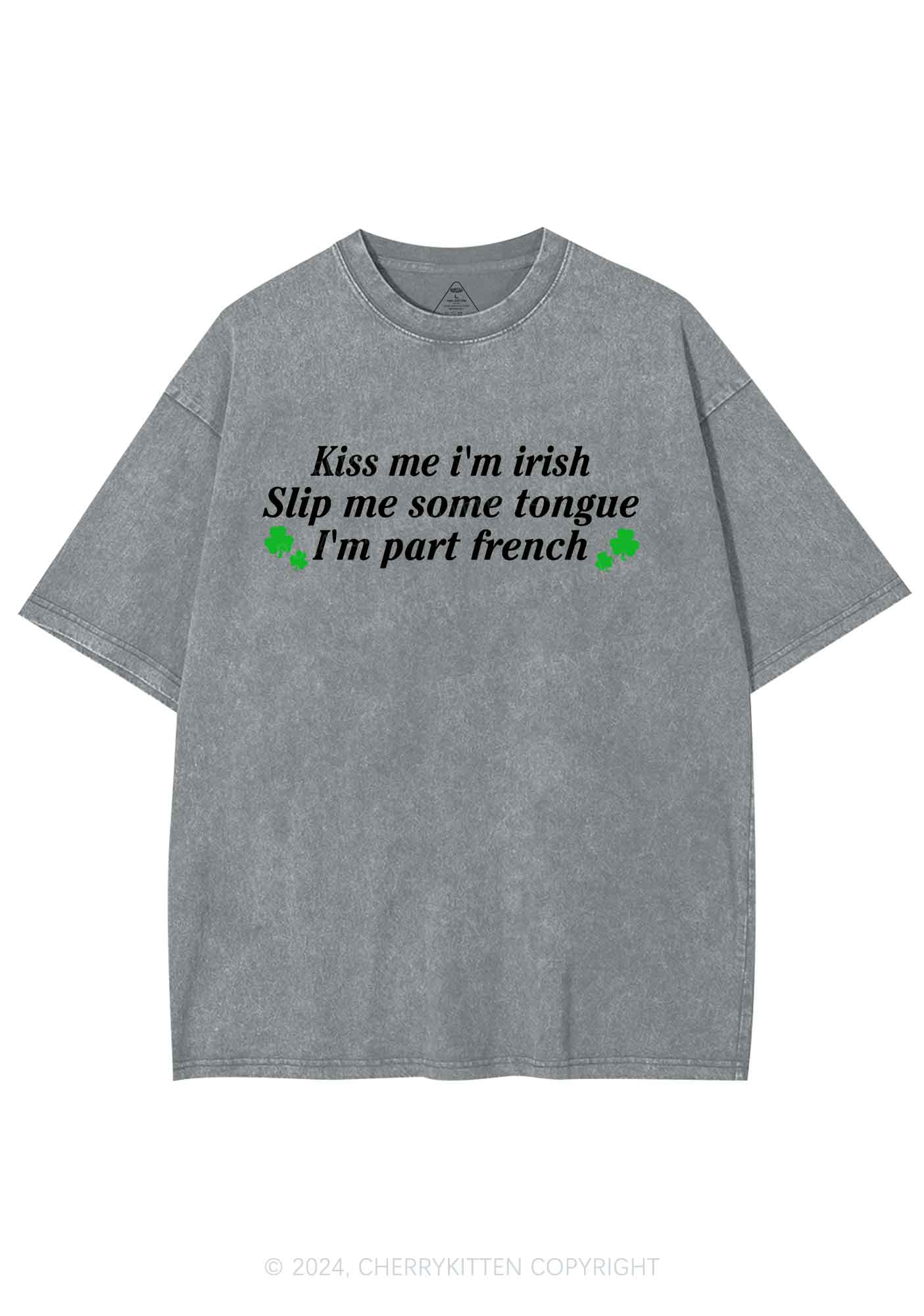 Im Part French St Patricks Y2K Washed Tee Cherrykitten - Image 10