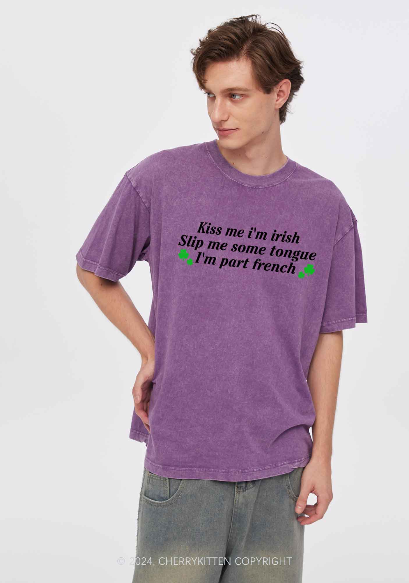 Im Part French St Patricks Y2K Washed Tee Cherrykitten - Image 3