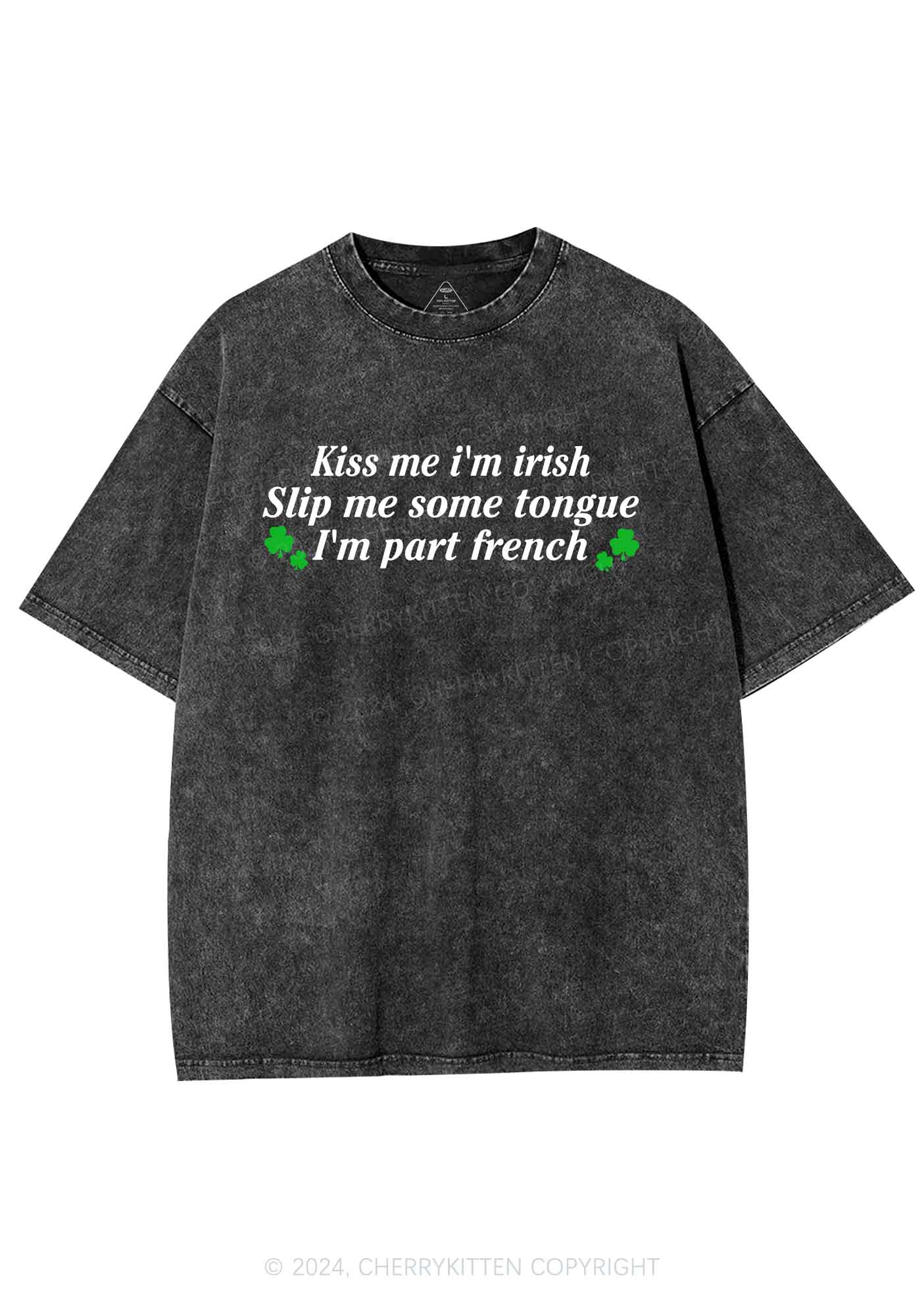 Im Part French St Patricks Y2K Washed Tee Cherrykitten - Image 5