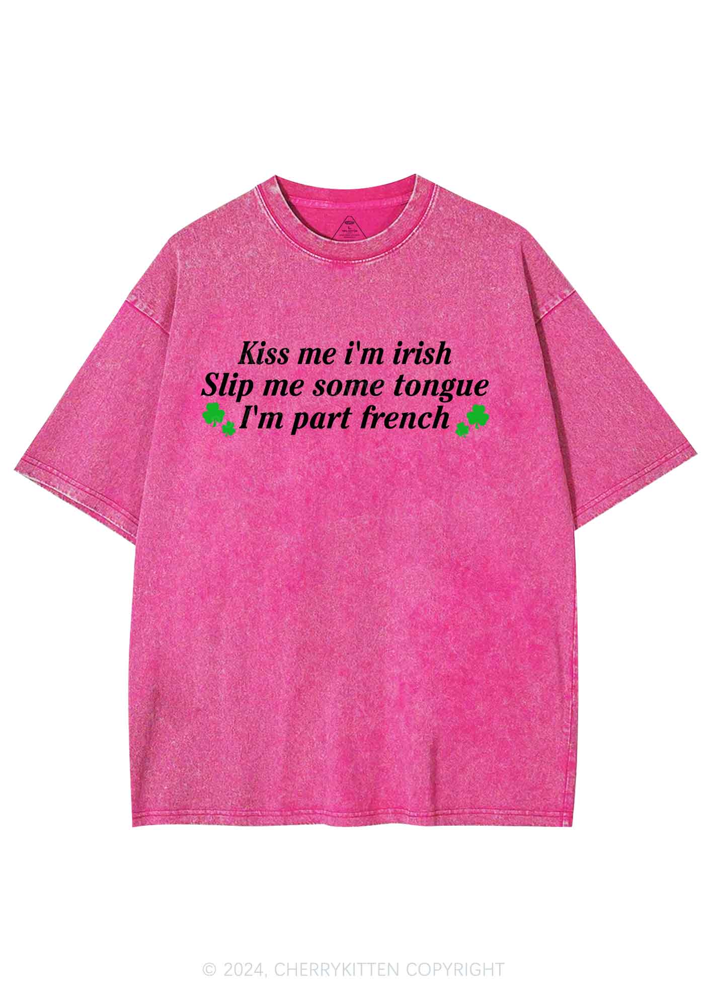Im Part French St Patricks Y2K Washed Tee Cherrykitten - Image 6