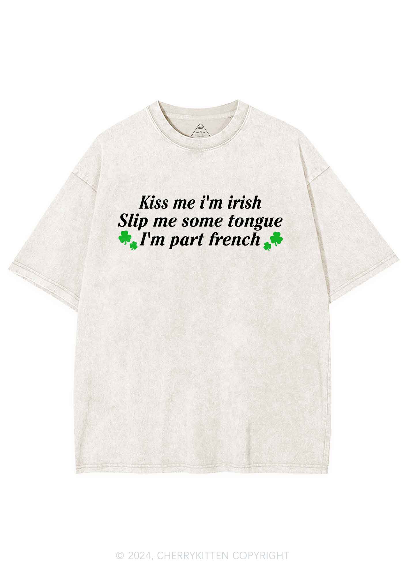 Im Part French St Patricks Y2K Washed Tee Cherrykitten - Image 7