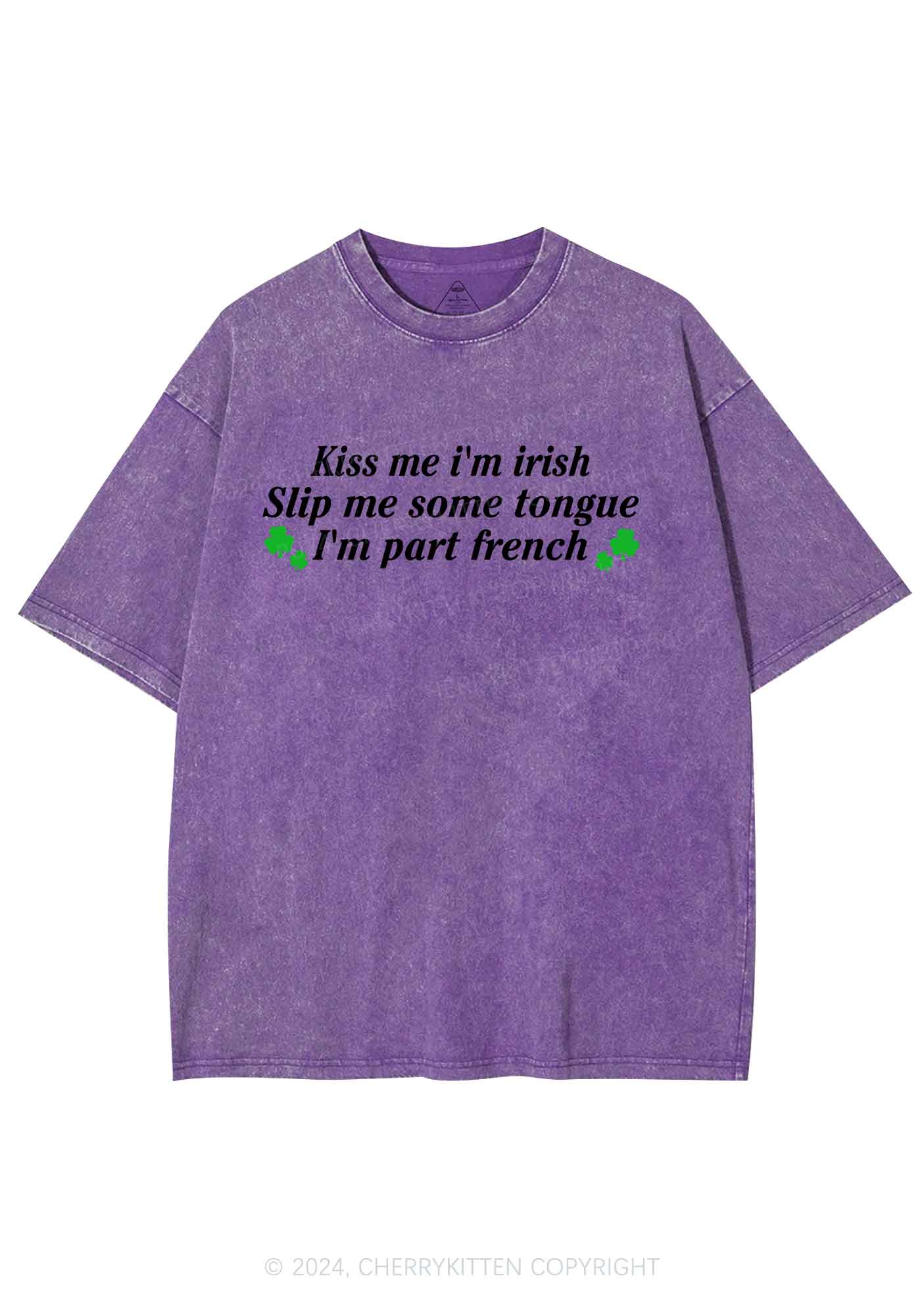 Im Part French St Patricks Y2K Washed Tee Cherrykitten - Image 8