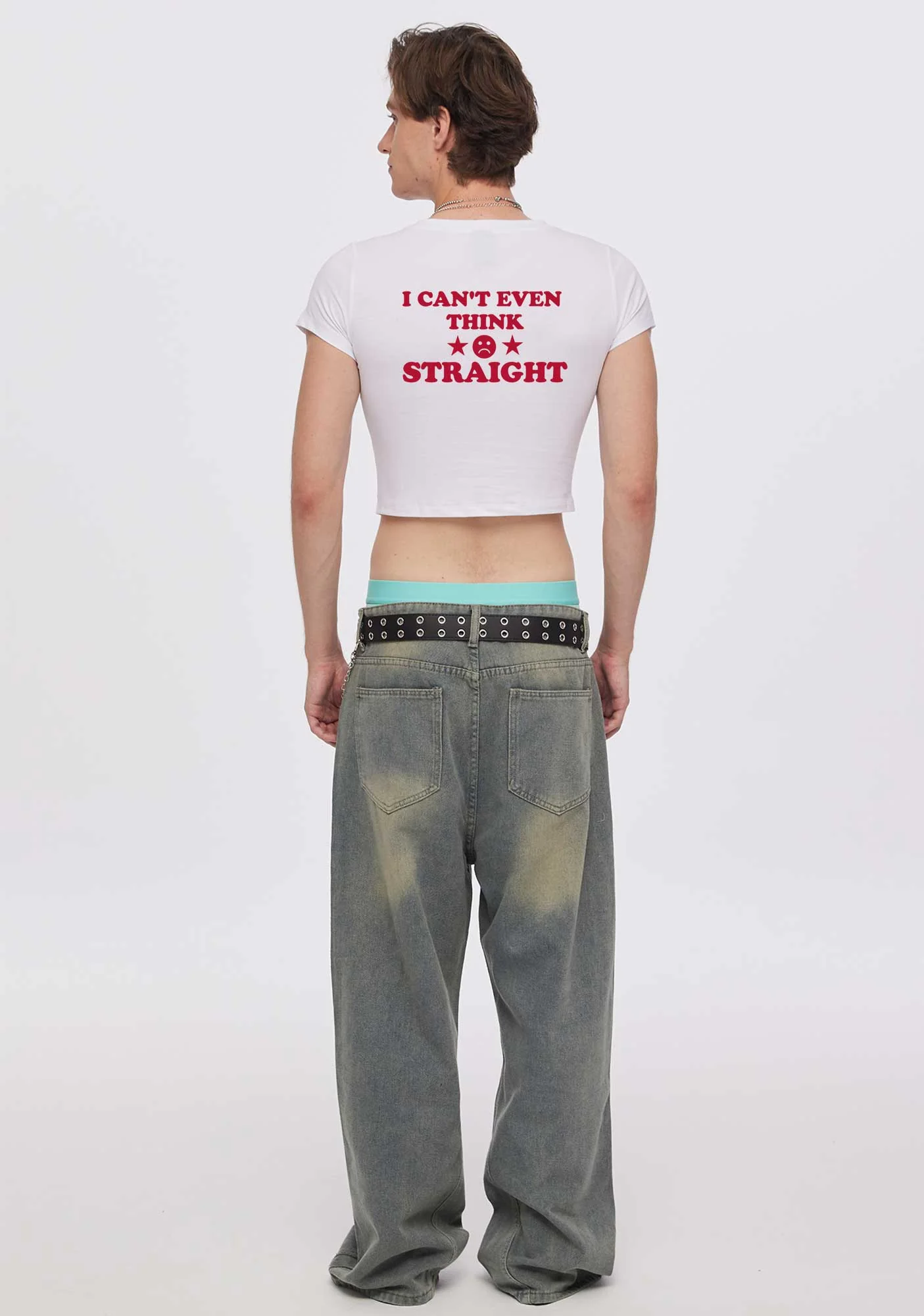 Im So Gay Two Sides Pride Y2K Baby Tee Cherrykitten - Image 3