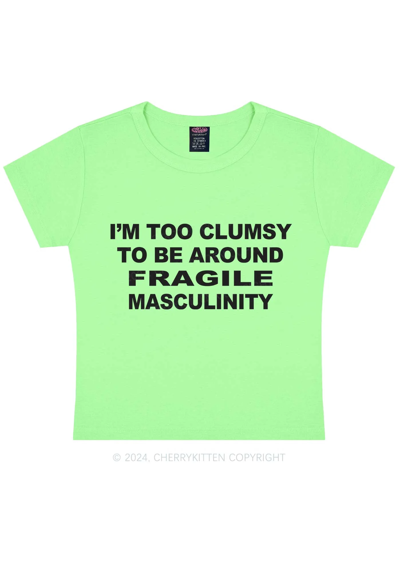 I'm Too Clumsy Y2K Baby Tee Cherrykitten - Image 12