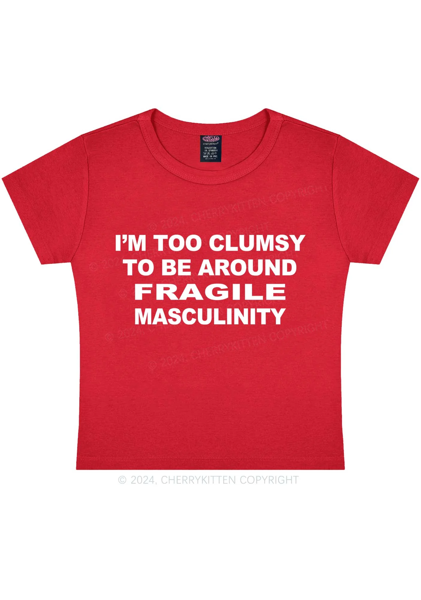 I'm Too Clumsy Y2K Baby Tee Cherrykitten - Image 4