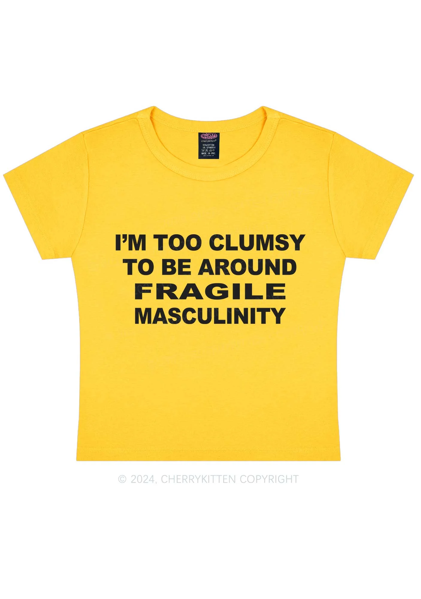 I'm Too Clumsy Y2K Baby Tee Cherrykitten - Image 5