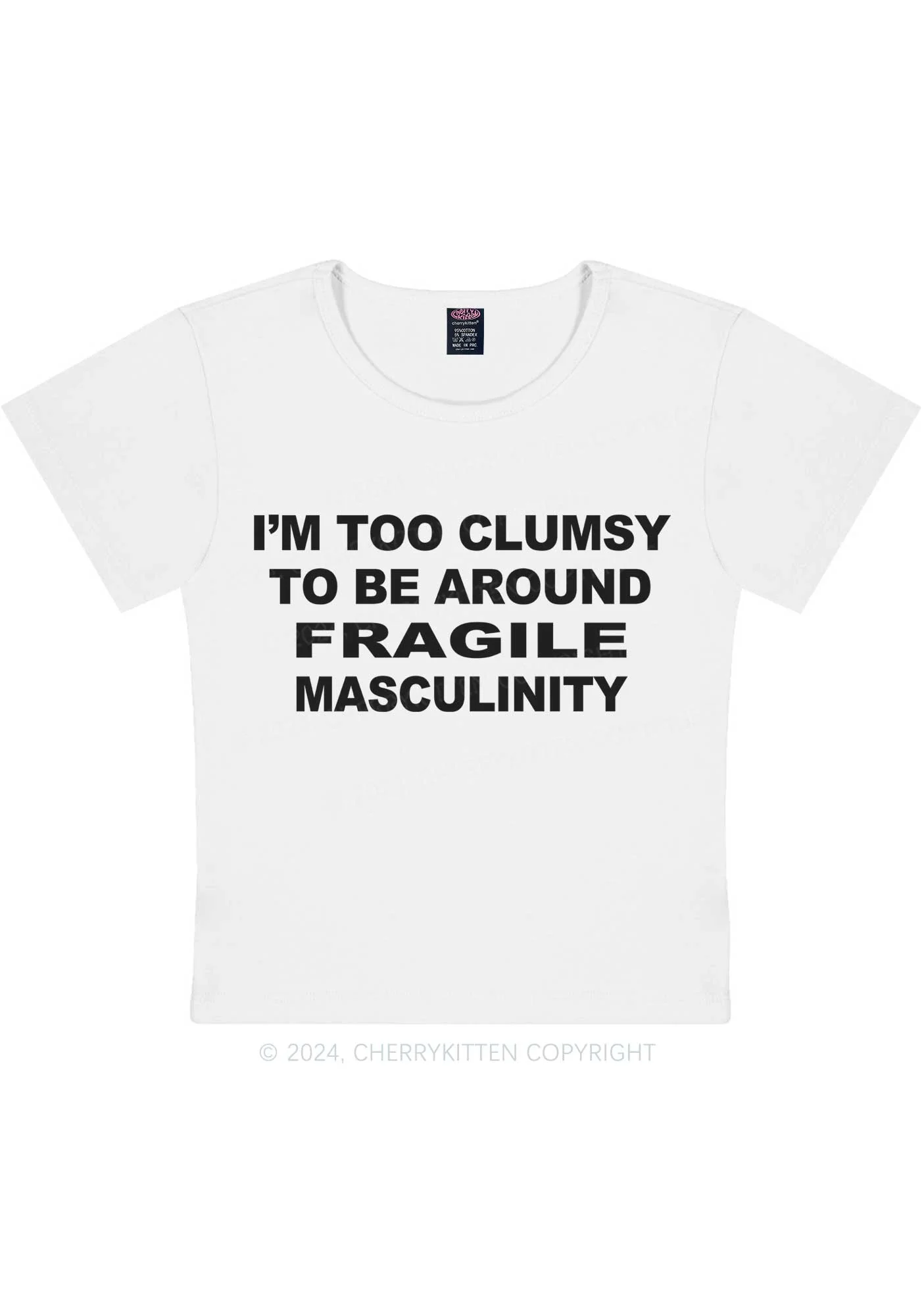 I'm Too Clumsy Y2K Baby Tee Cherrykitten - Image 6