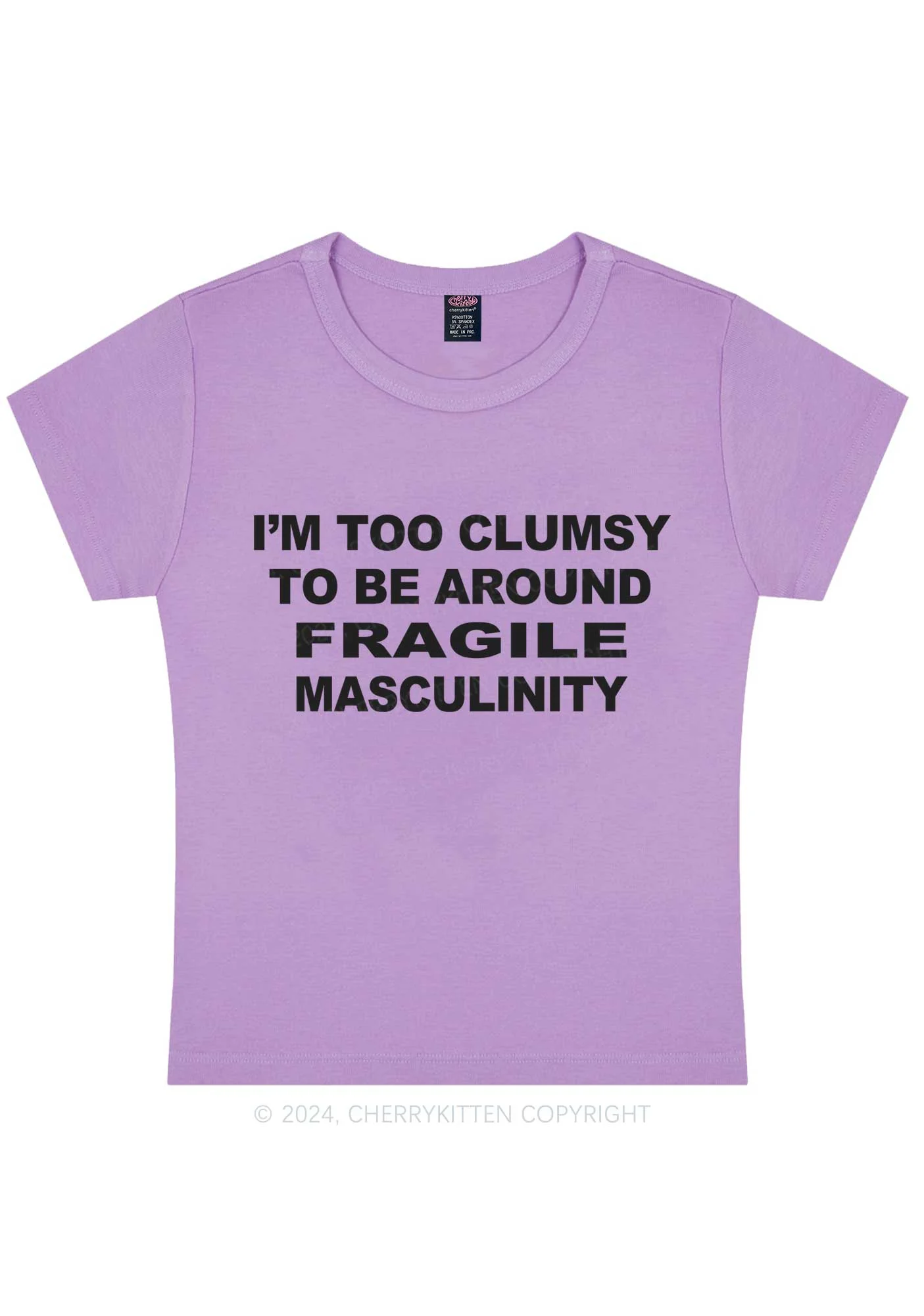 I'm Too Clumsy Y2K Baby Tee Cherrykitten - Image 7
