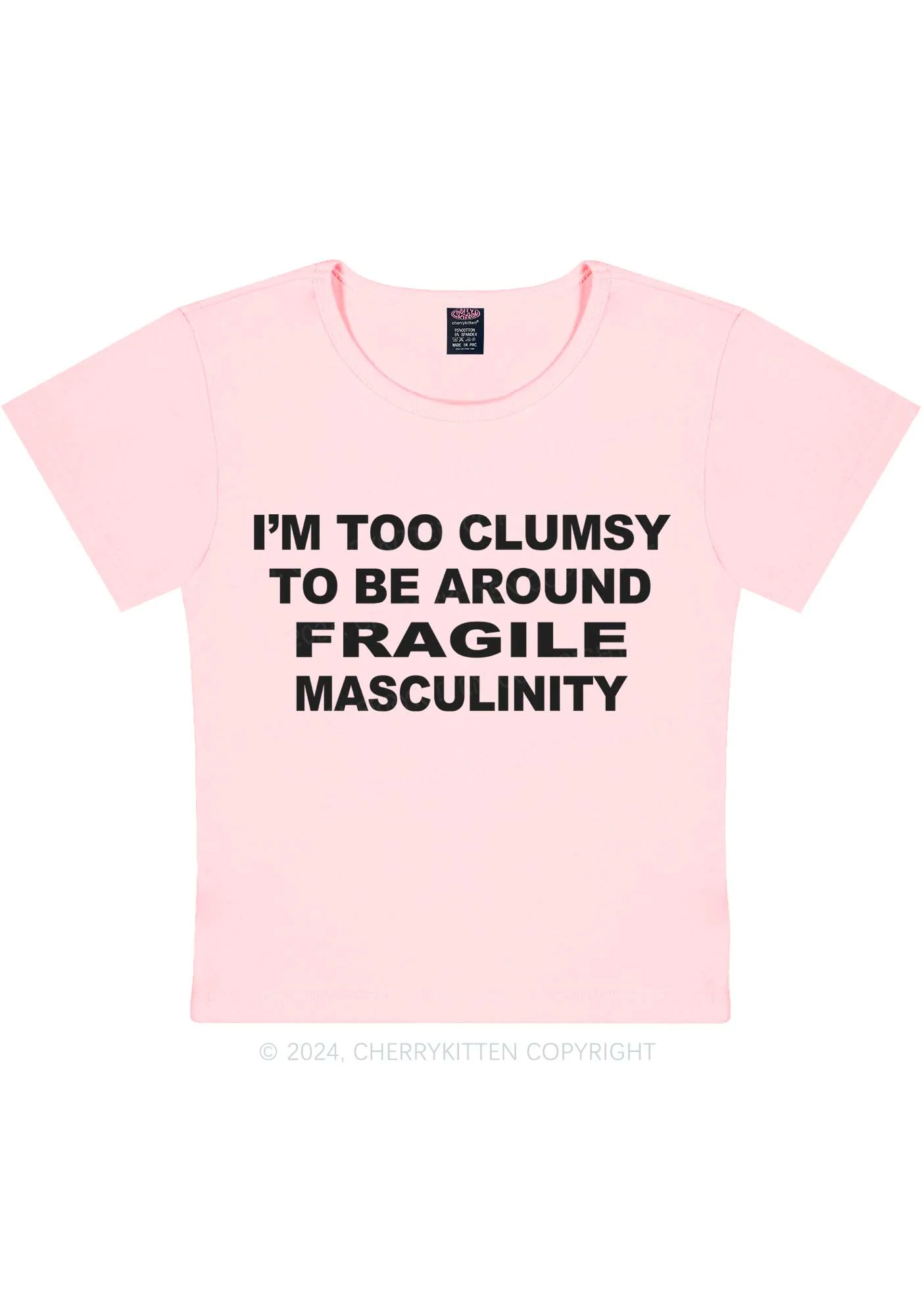 I'm Too Clumsy Y2K Baby Tee Cherrykitten - Image 9