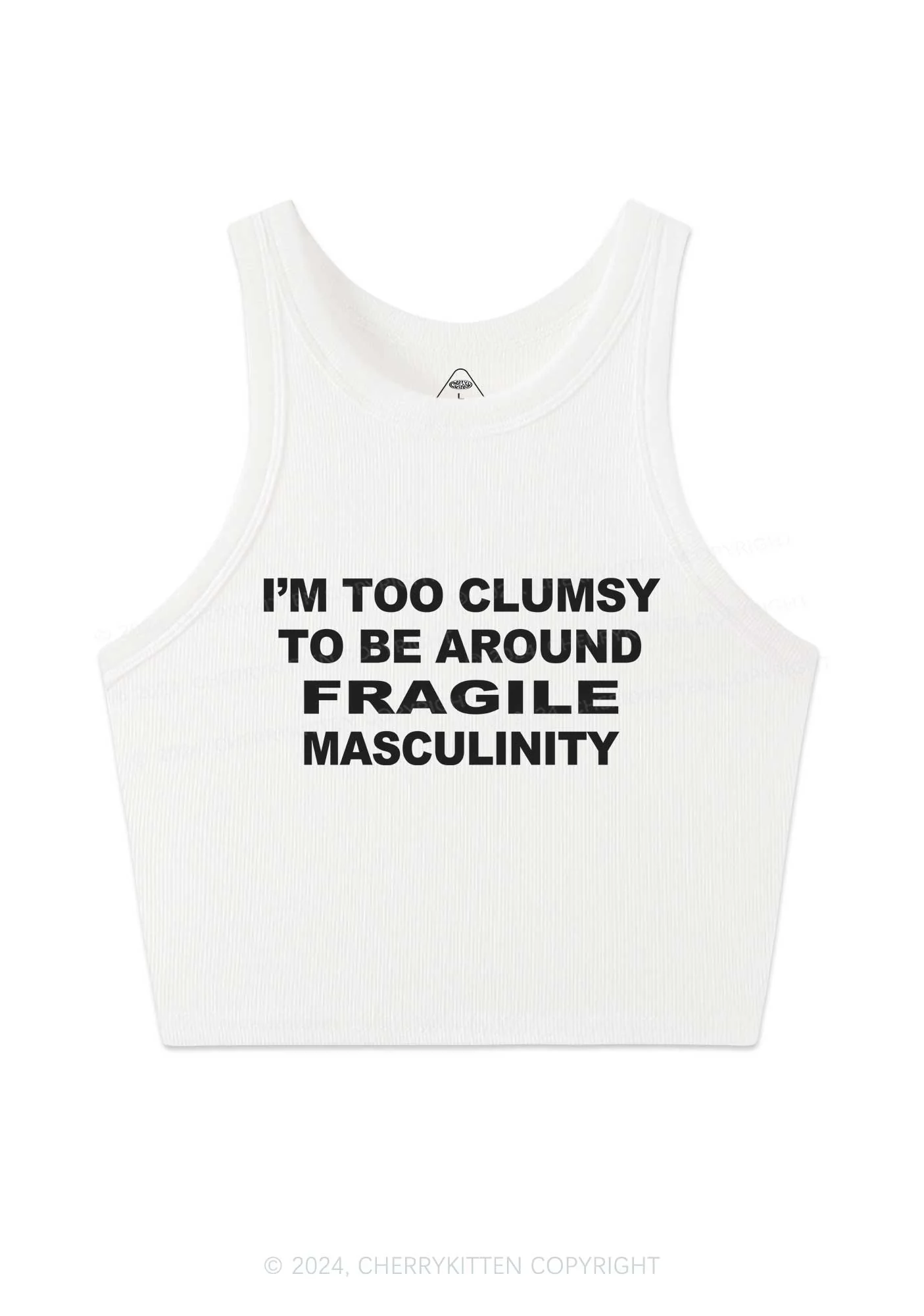 I'm Too Clumsy Y2K Crop Tank Top Cherrykitten - Image 3