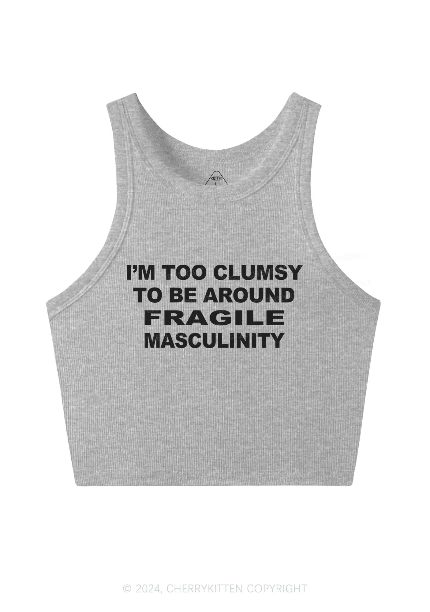 I'm Too Clumsy Y2K Crop Tank Top Cherrykitten - Image 4