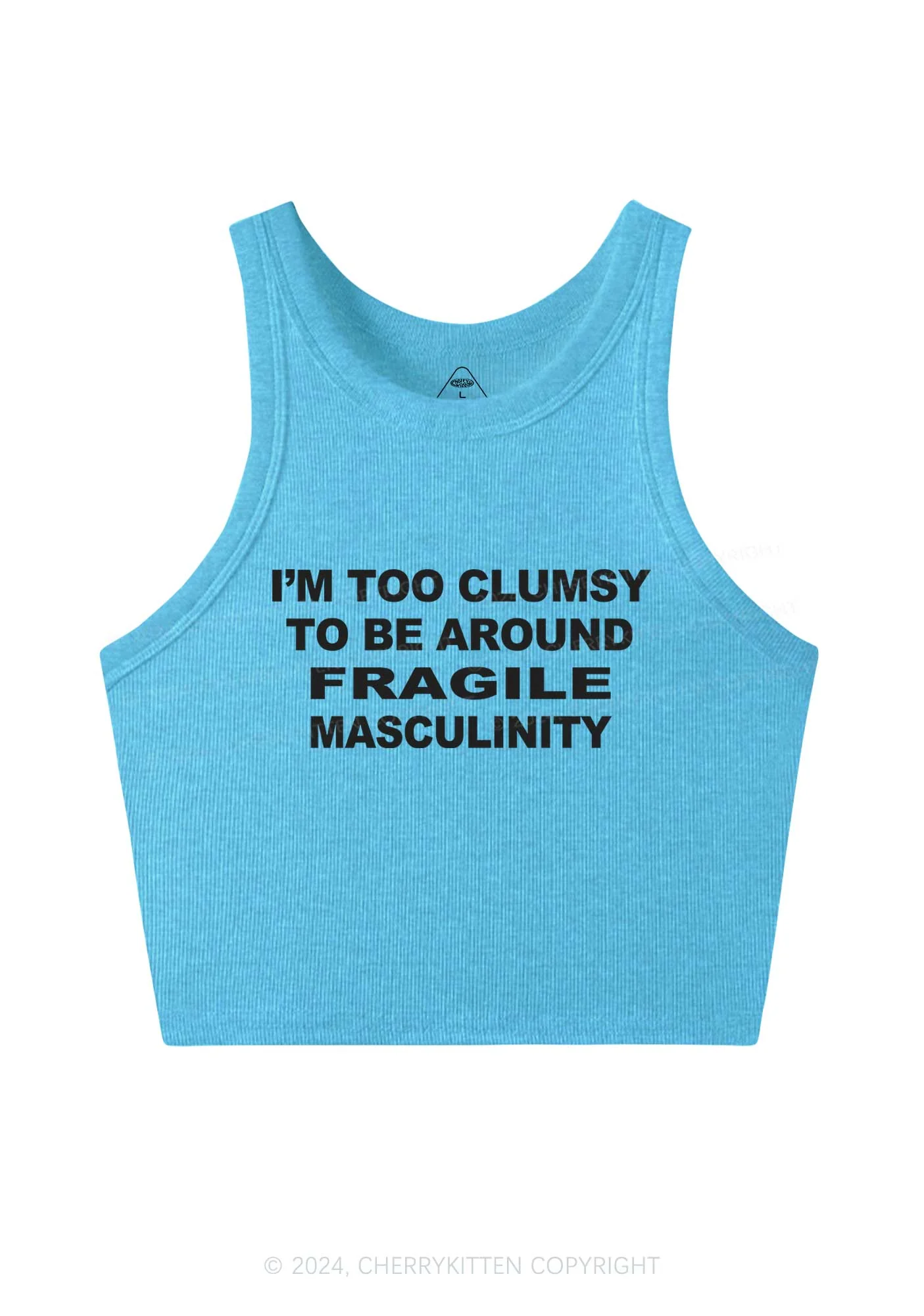 I'm Too Clumsy Y2K Crop Tank Top Cherrykitten - Image 5