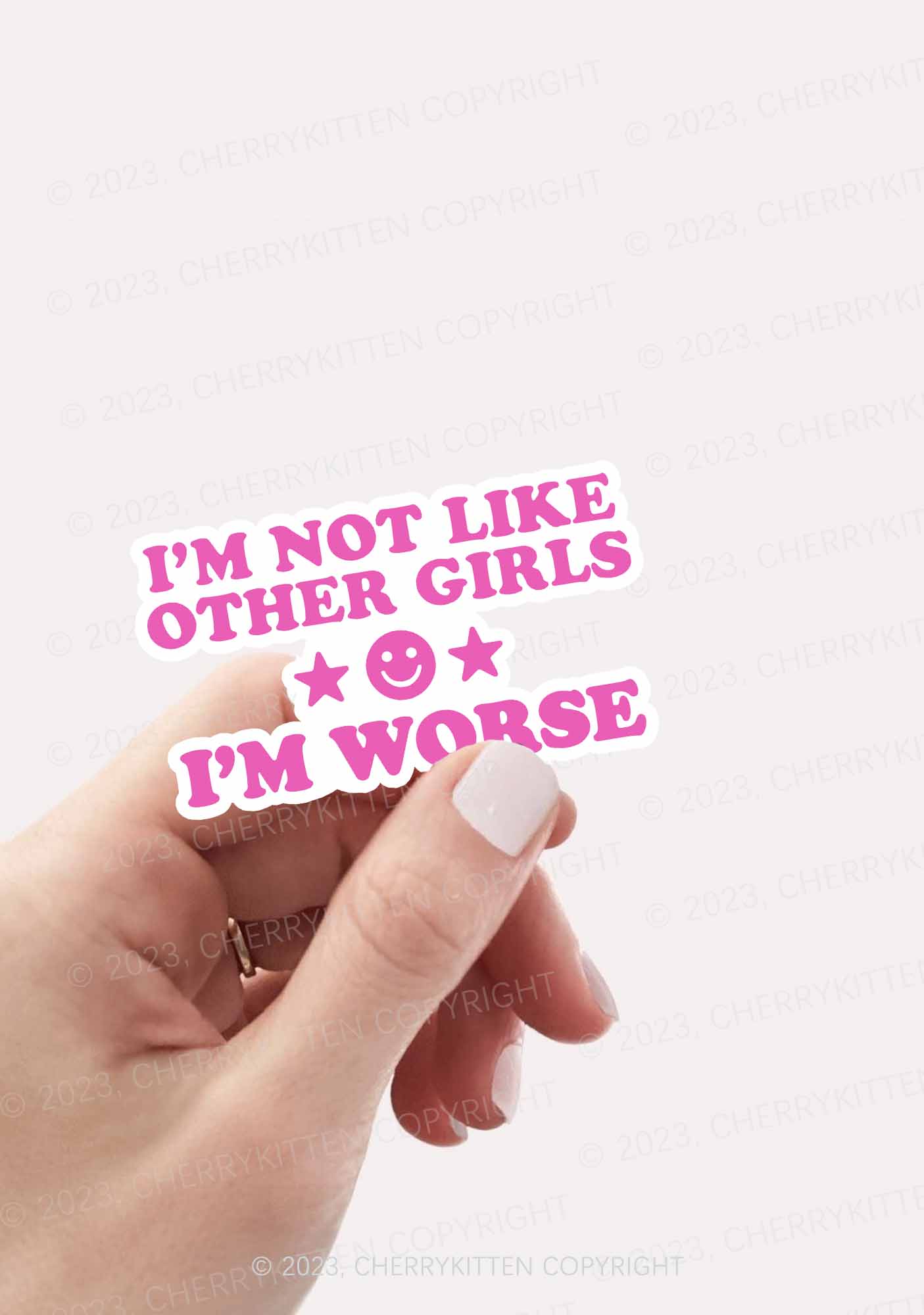 I'm Worse 1Pc Y2K Sticker Cherrykitten - Image 2