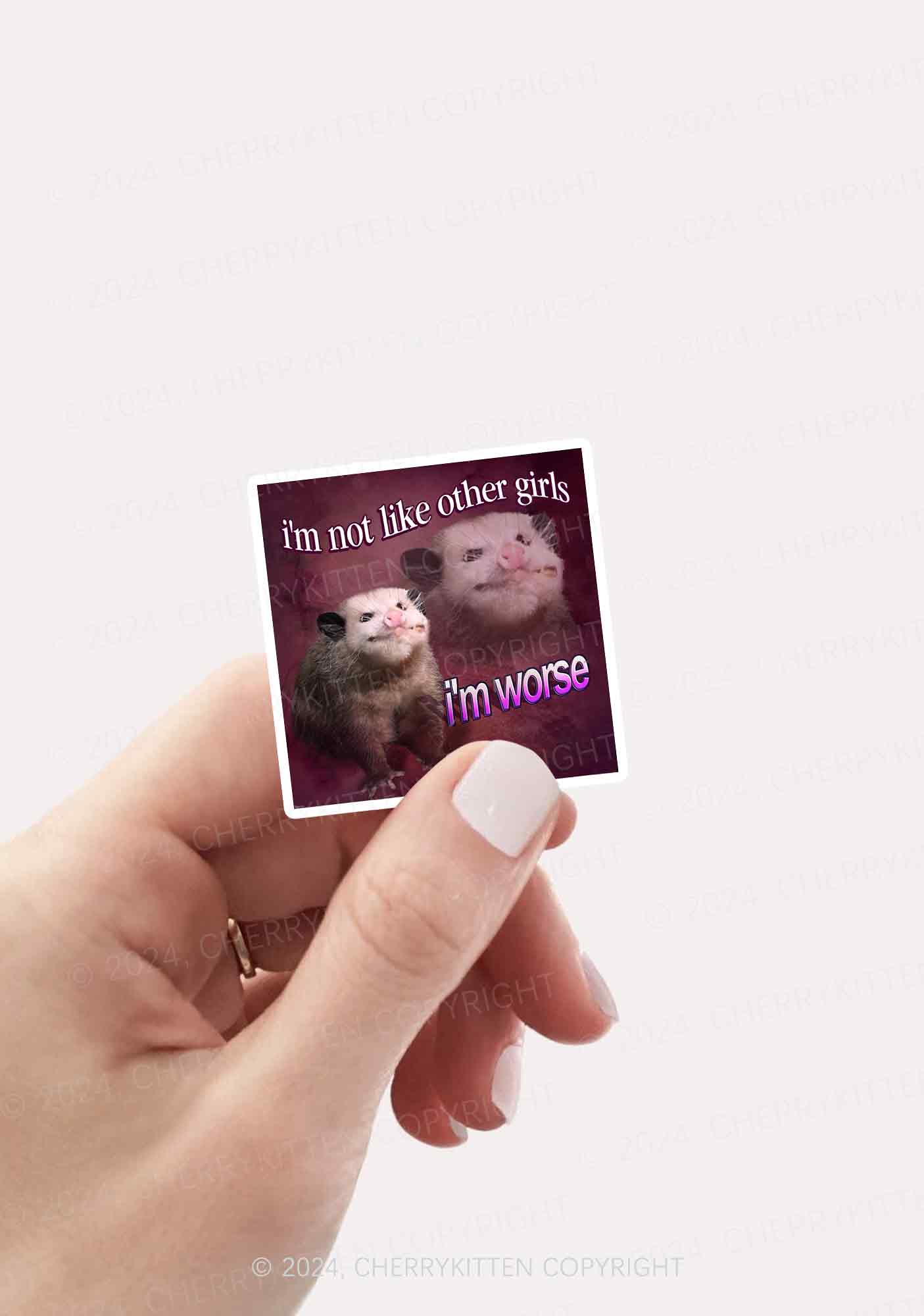 I'm Worse Rat 1Pc Y2K Sticker Cherrykitten - Image 2
