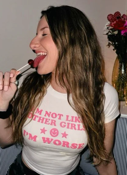 I'm Worse Y2k Baby Tee - Image 2