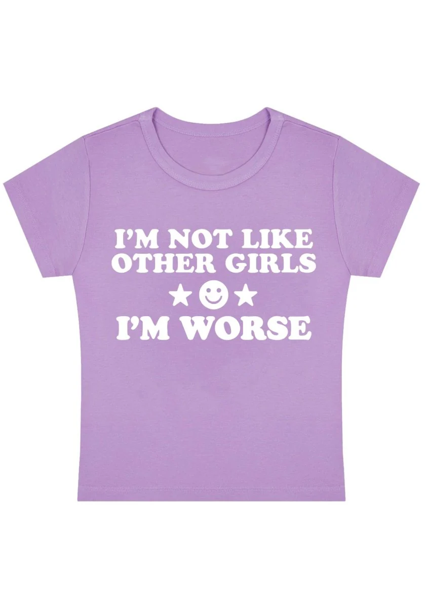 I'm Worse Y2k Baby Tee - Image 6