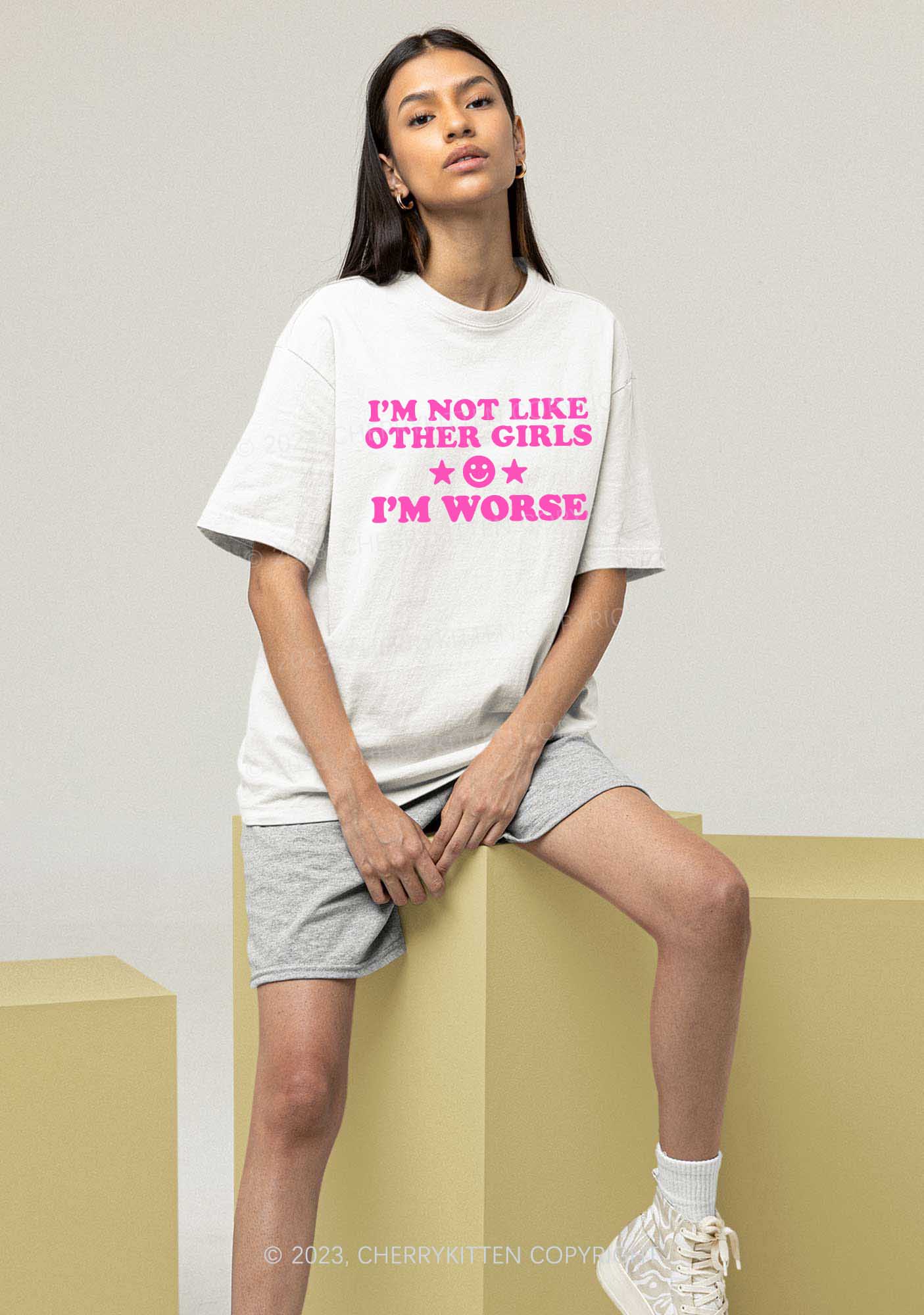 I'm Worse Y2K Chunky Shirt Cherrykitten - Image 2
