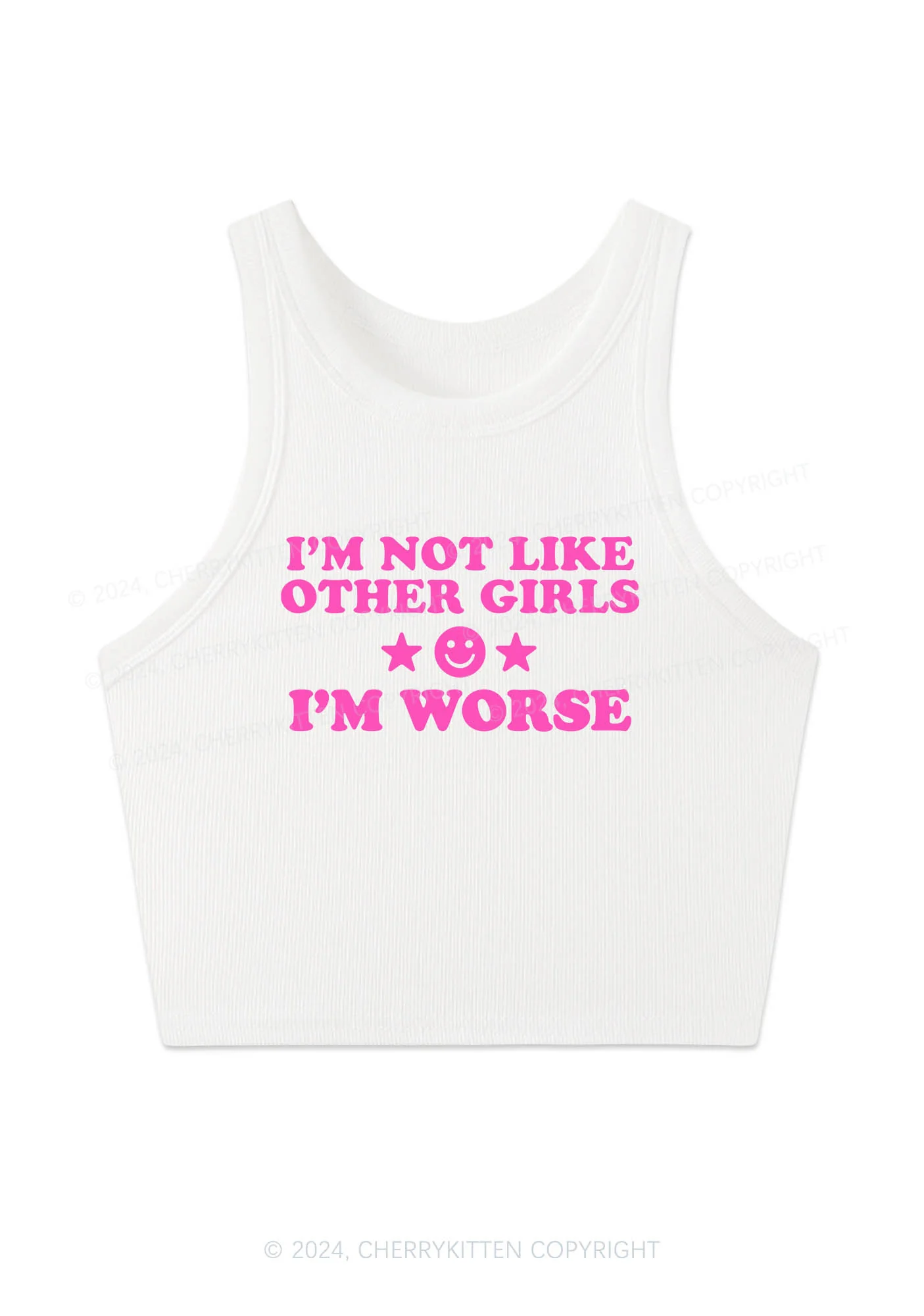 I'm Worse Y2K Crop Tank Top Cherrykitten - Image 2
