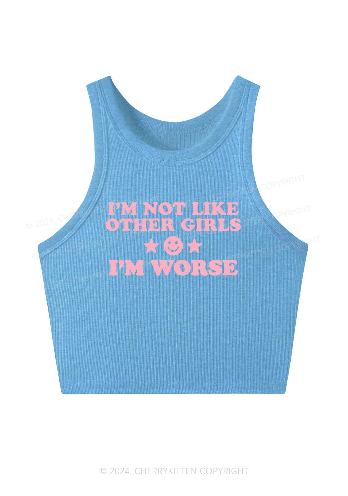 I'm Worse Y2K Crop Tank Top Cherrykitten - Image 3
