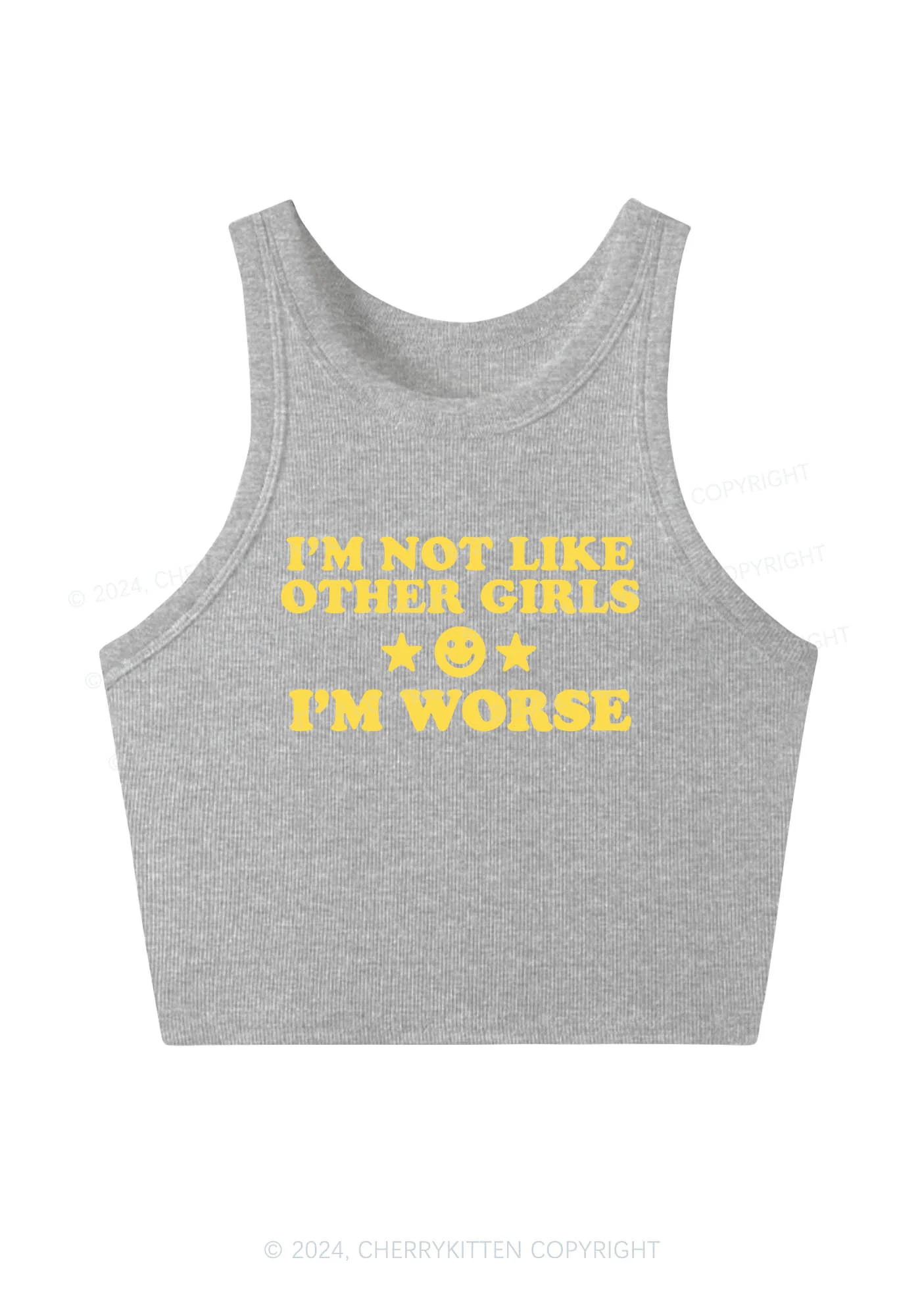 I'm Worse Y2K Crop Tank Top Cherrykitten - Image 4