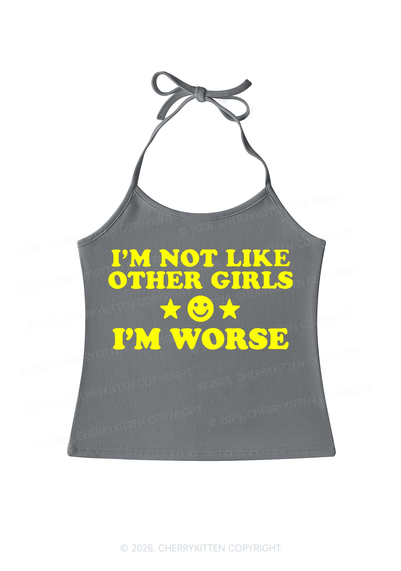 Im Worse Y2K Halter Neck Cami Cherrykitten - Image 10