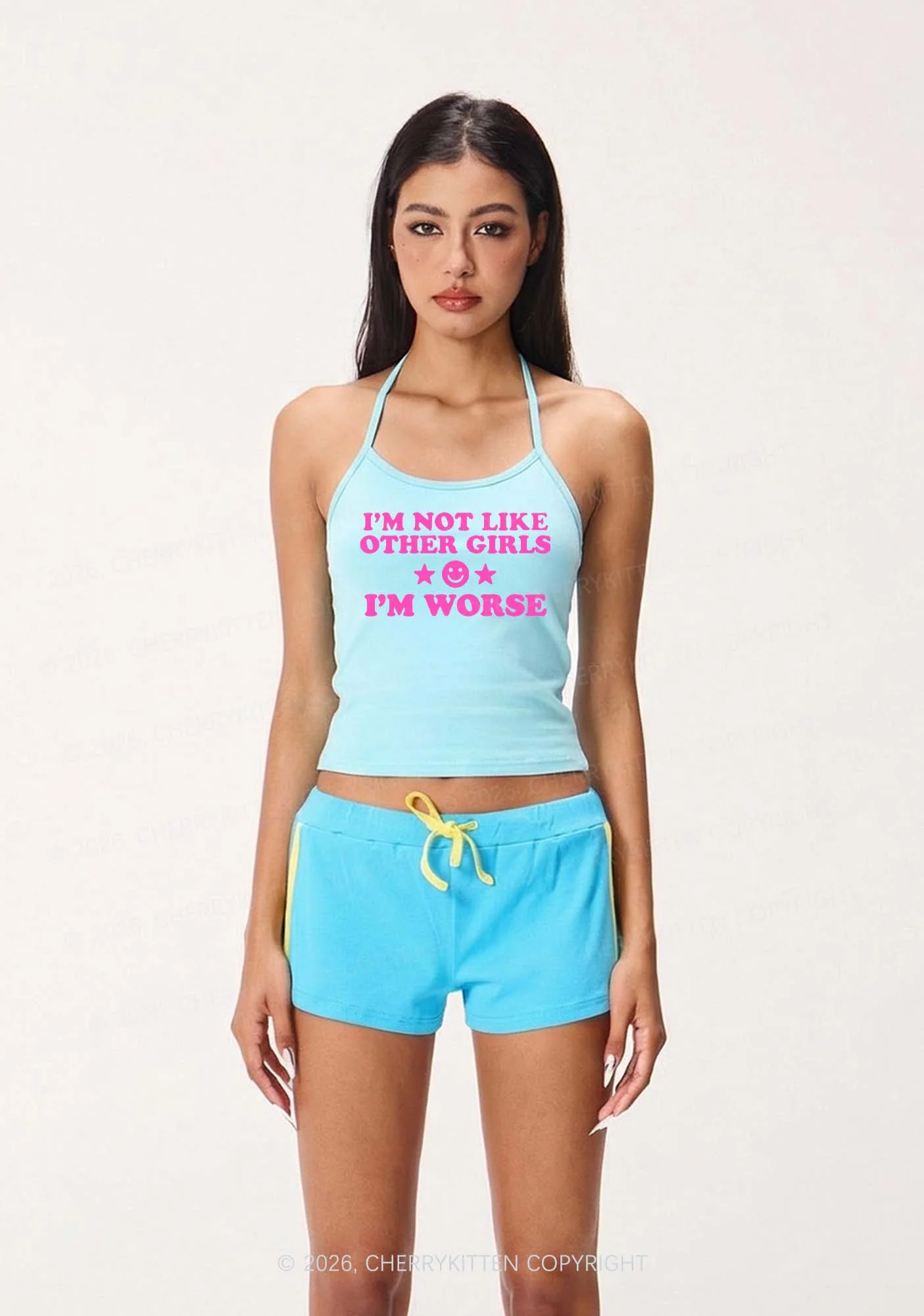 Im Worse Y2K Halter Neck Cami Cherrykitten - Image 2