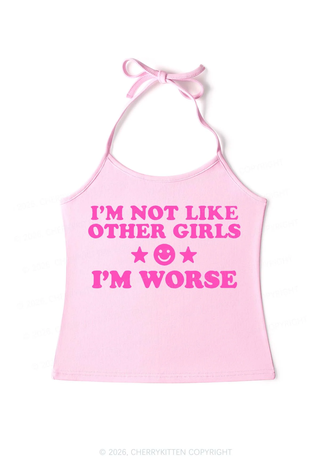Im Worse Y2K Halter Neck Cami Cherrykitten - Image 4