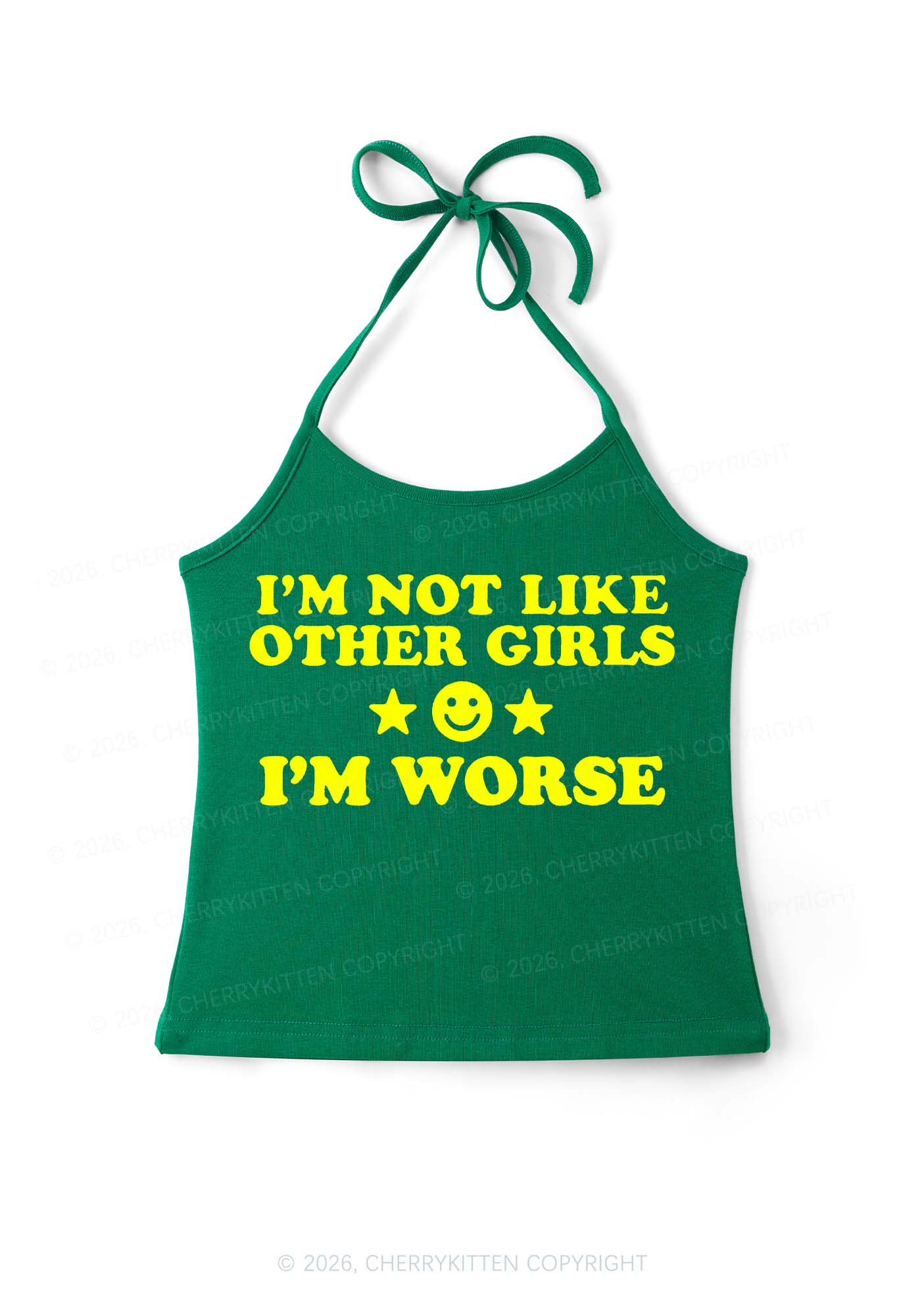 Im Worse Y2K Halter Neck Cami Cherrykitten - Image 6
