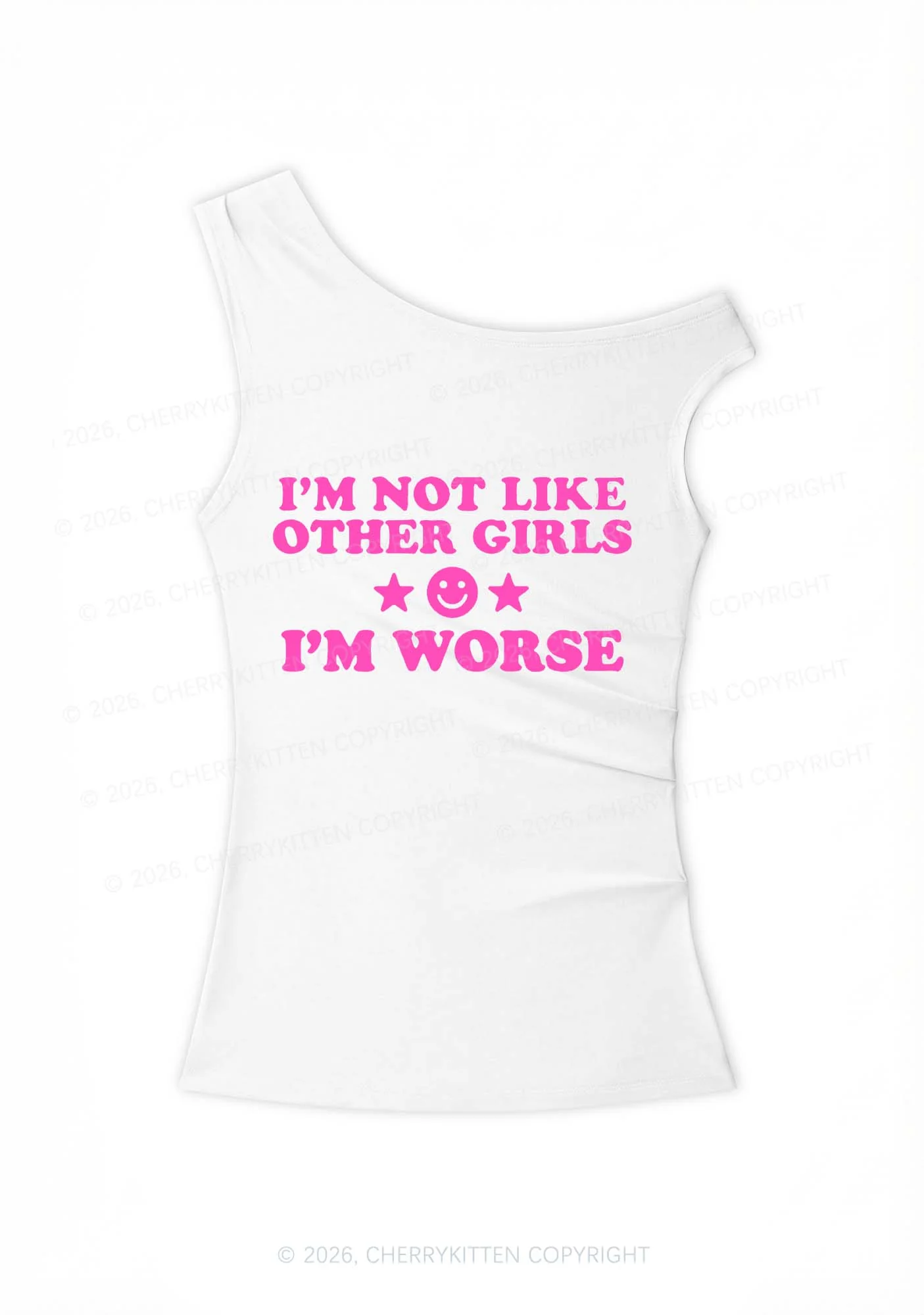 Im Worse Y2K Off Shoulder Tank Top Cherrykitten - Image 3