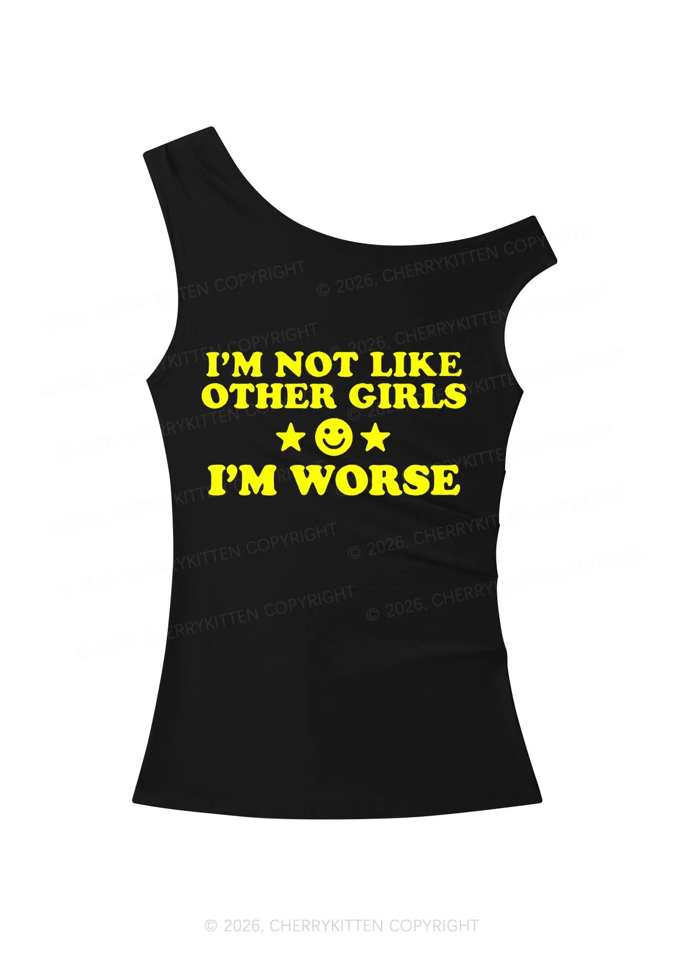 Im Worse Y2K Off Shoulder Tank Top Cherrykitten - Image 4