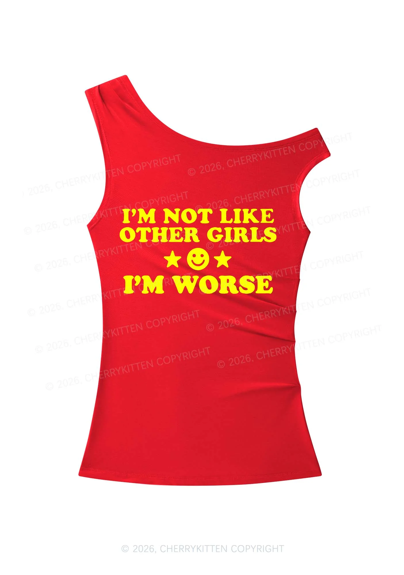 Im Worse Y2K Off Shoulder Tank Top Cherrykitten - Image 5