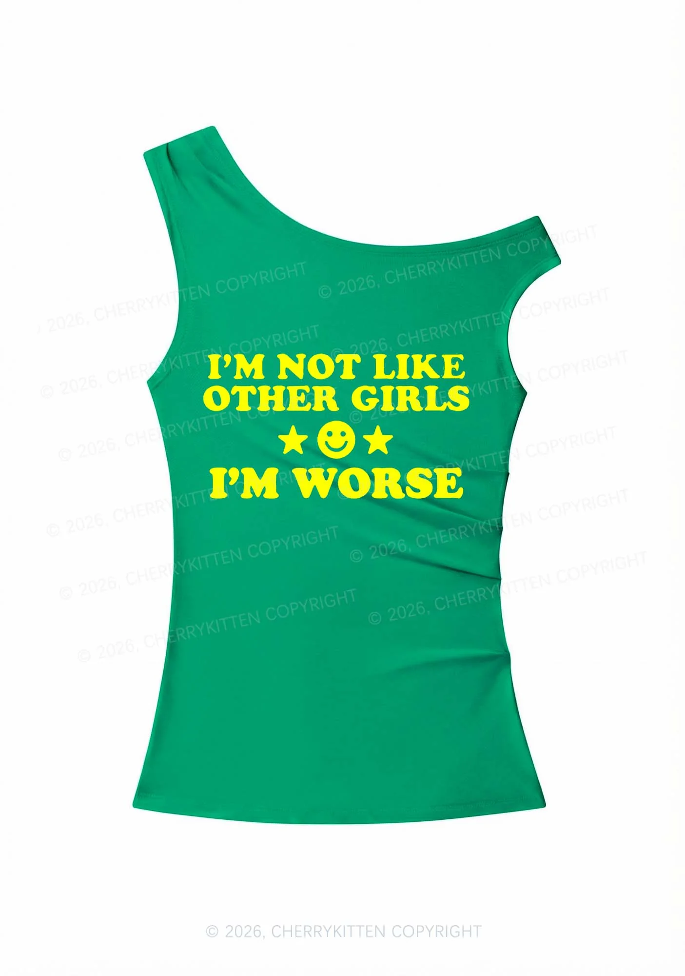 Im Worse Y2K Off Shoulder Tank Top Cherrykitten - Image 8