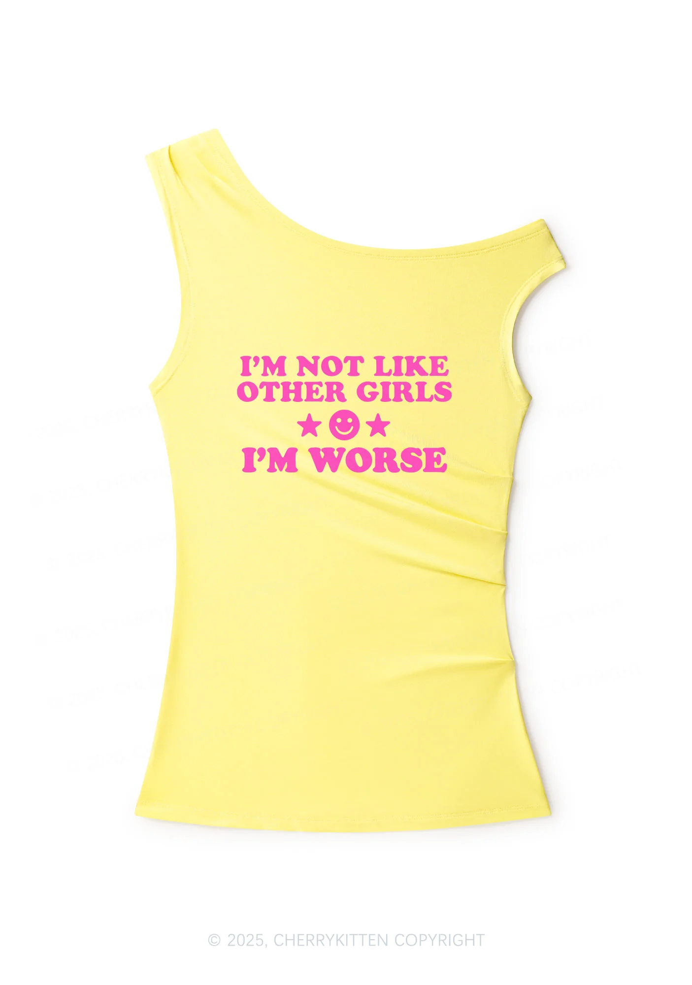 Im Worse Y2K Off Shoulder Tank Top Cherrykitten - Image 2
