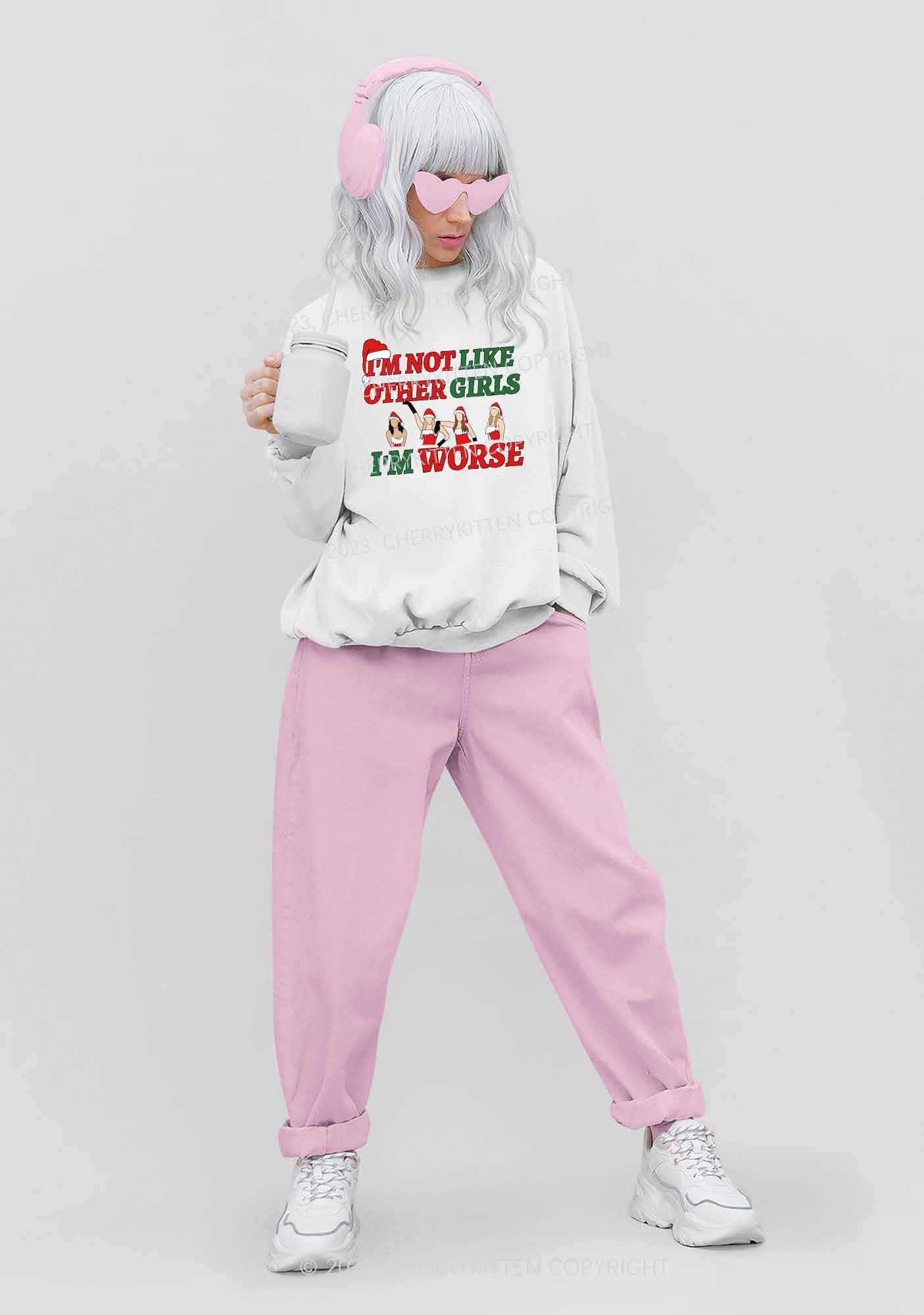 I'm Worse Y2K Sweatshirt Cherrykitten - Image 2